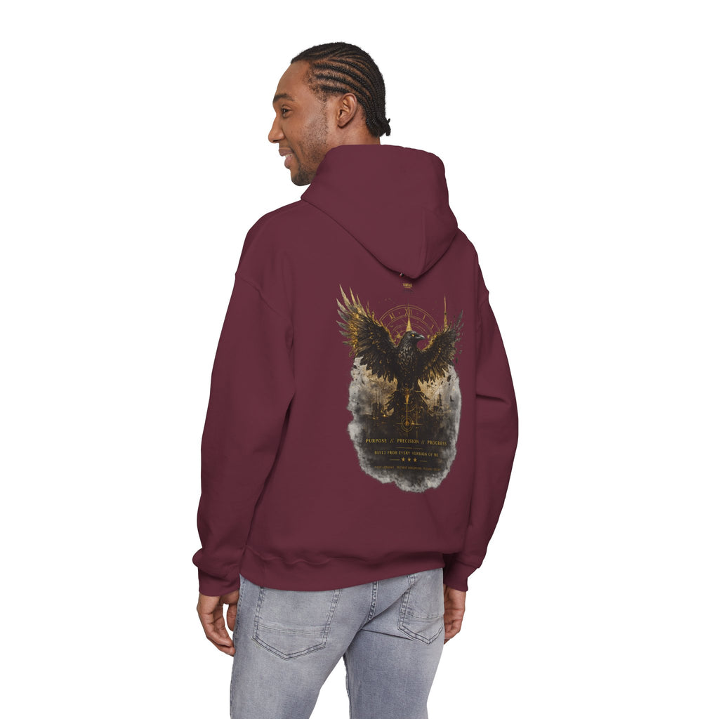 Inspirational Hoodie – “Never Letting Regret Your Past” Motivational City Night Sweatshirt Printify