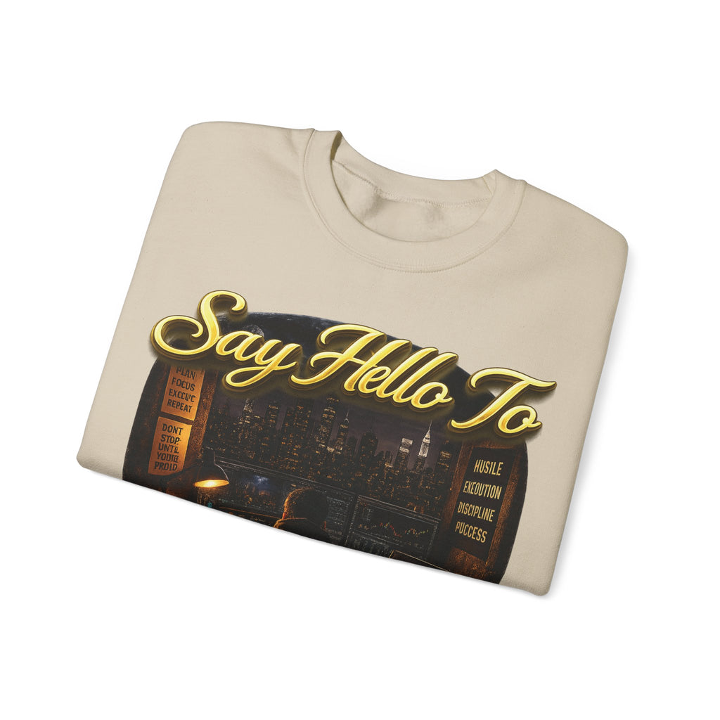 The Grind That Never Sleeps Crewneck Sweatshirt — Motivational Hustle Sweatshirt Printify
