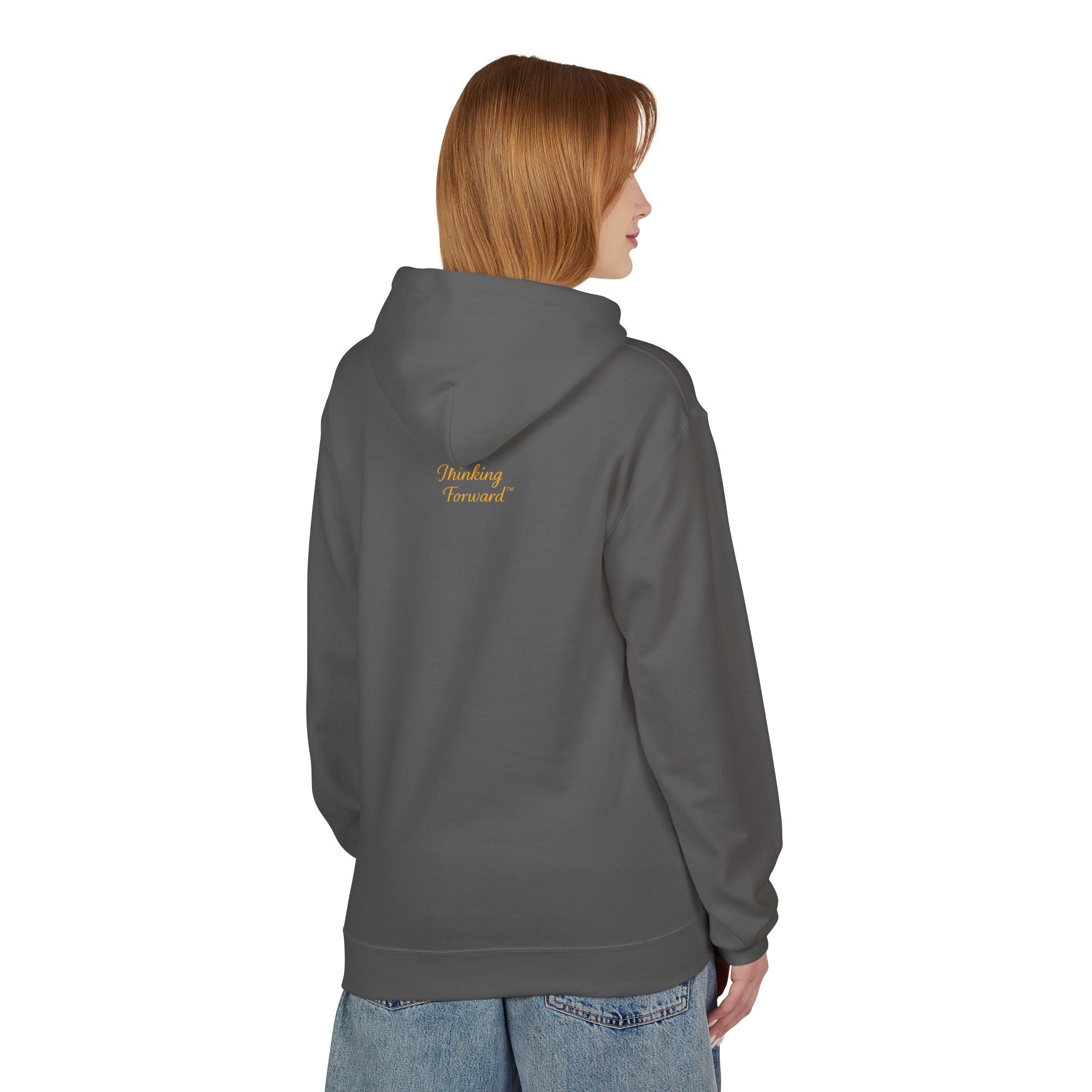 Cozy Minimalist Script Hoodie — Subtle Pastel Text Pullover