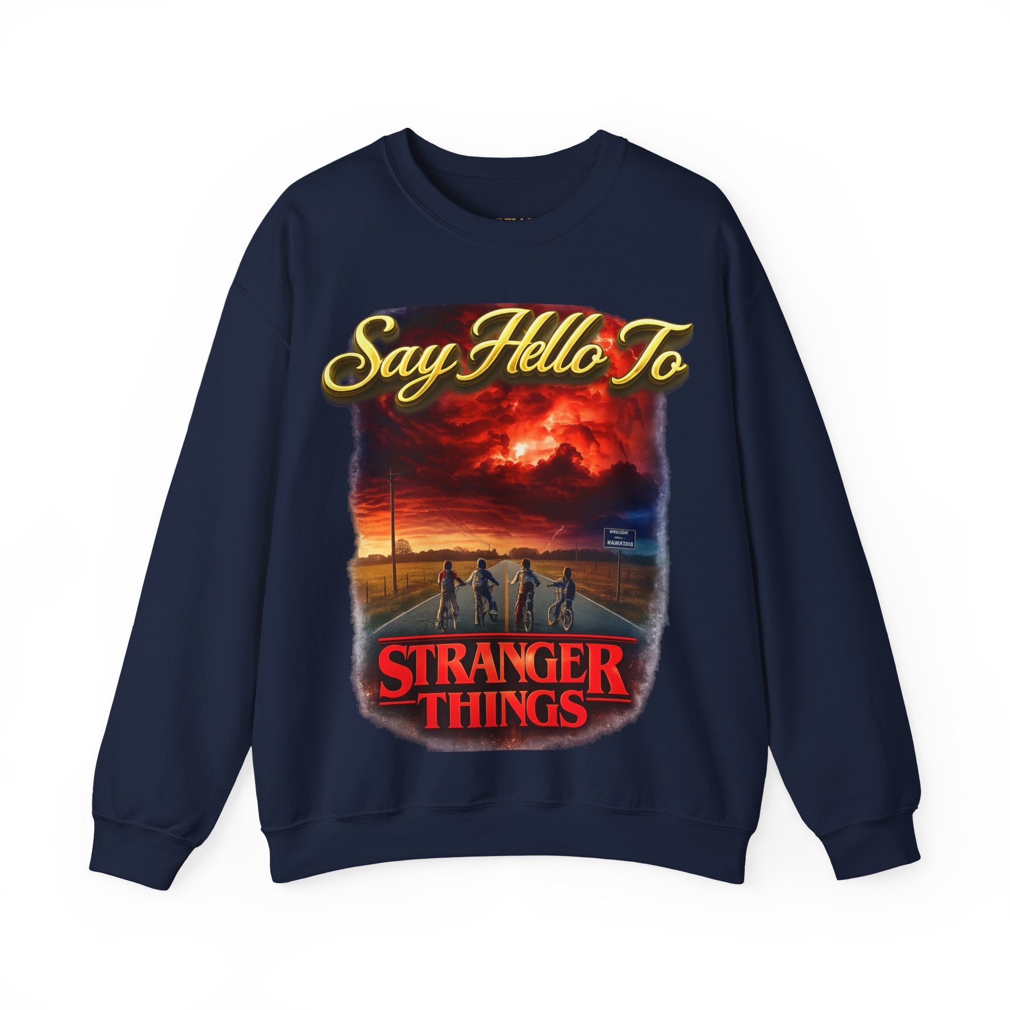 Stranger Things "Say Hello To" Crewneck Sweatshirt Printify