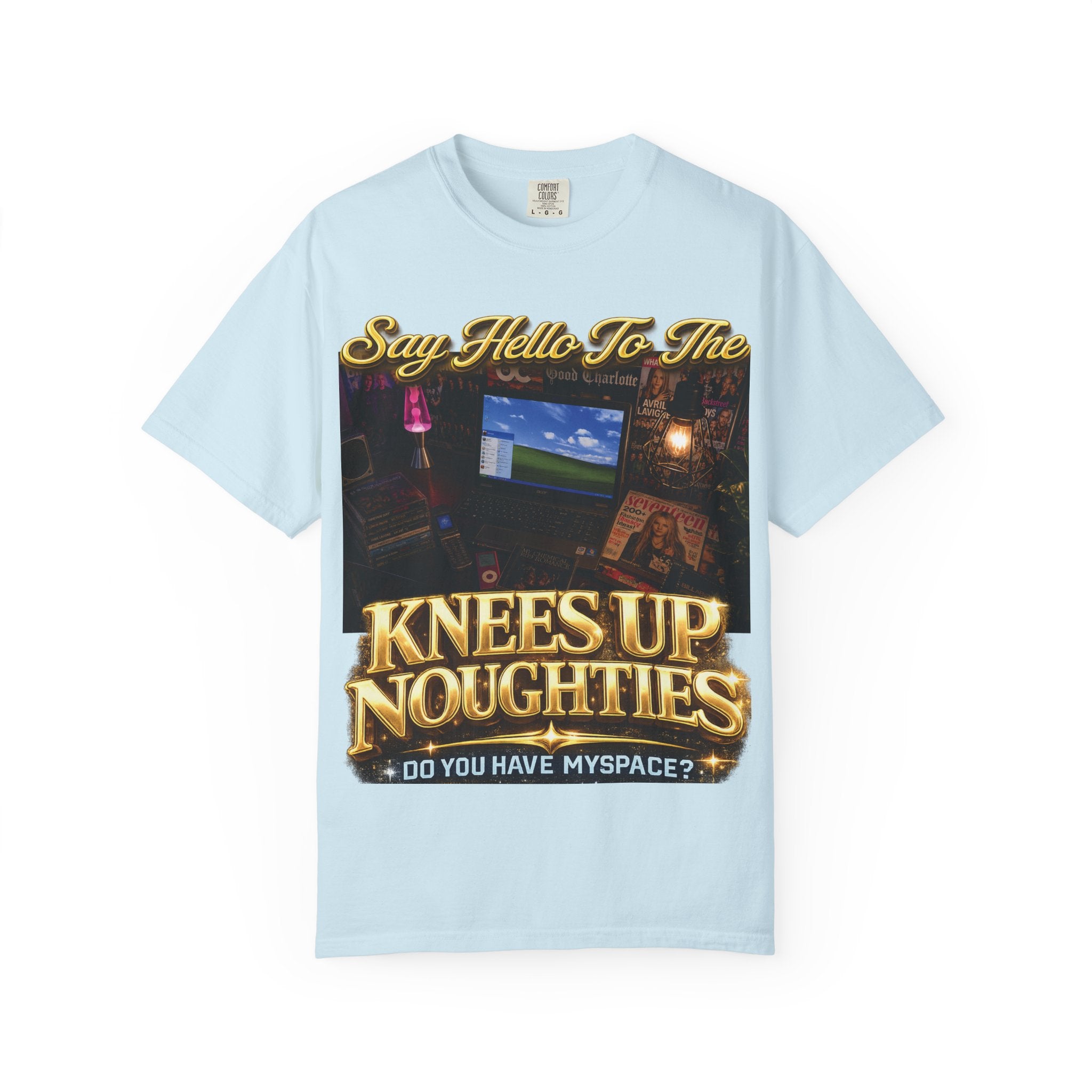 Knees Up Noughties Graphic T-Shirt — Retro MySpace Throwback Tee Printify
