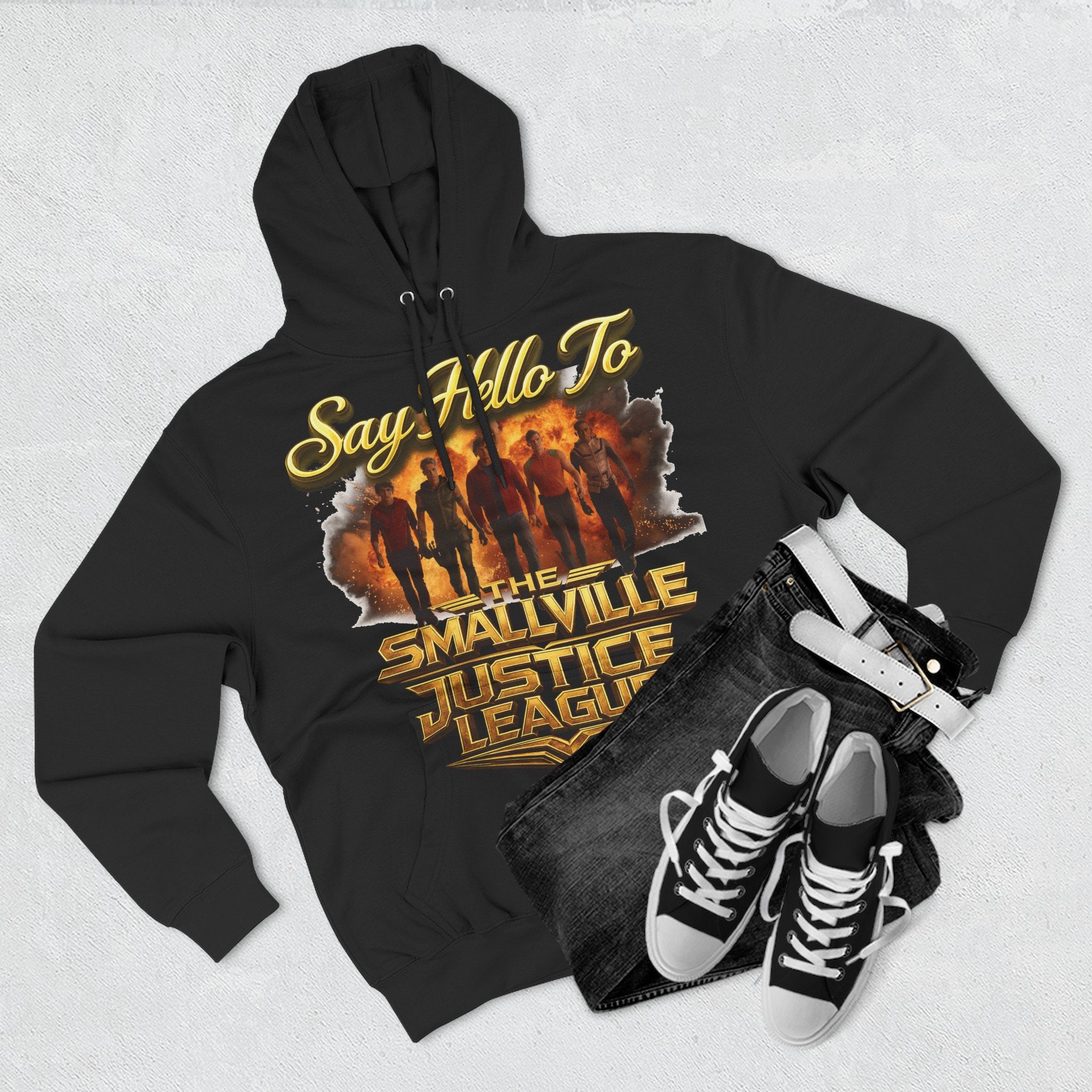 Smallville 'Say Hello To Smallville Justice League' Vintage TV Hoodie Printify