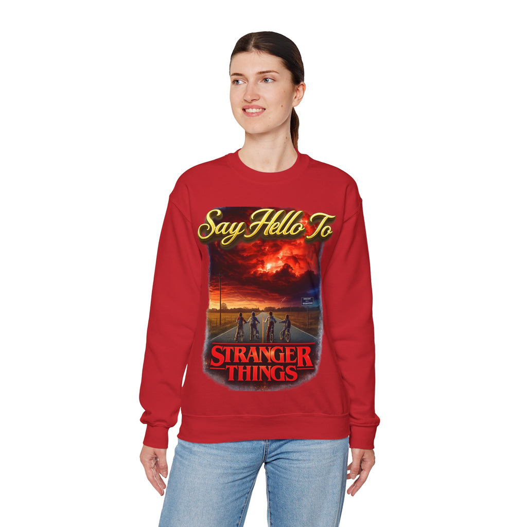 Stranger Things "Say Hello To" Crewneck Sweatshirt Printify