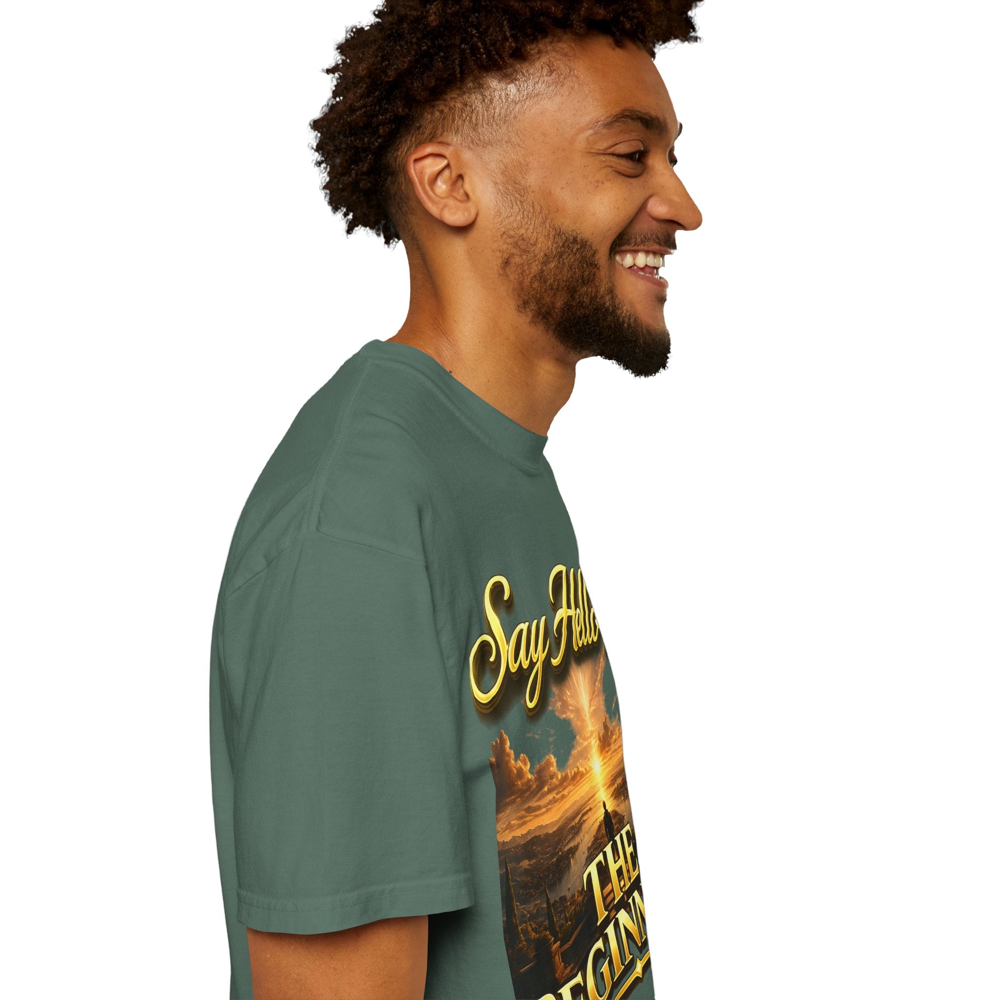 Inspirational 'Say Hello to The Beginning' Sunrise T-Shirt Printify