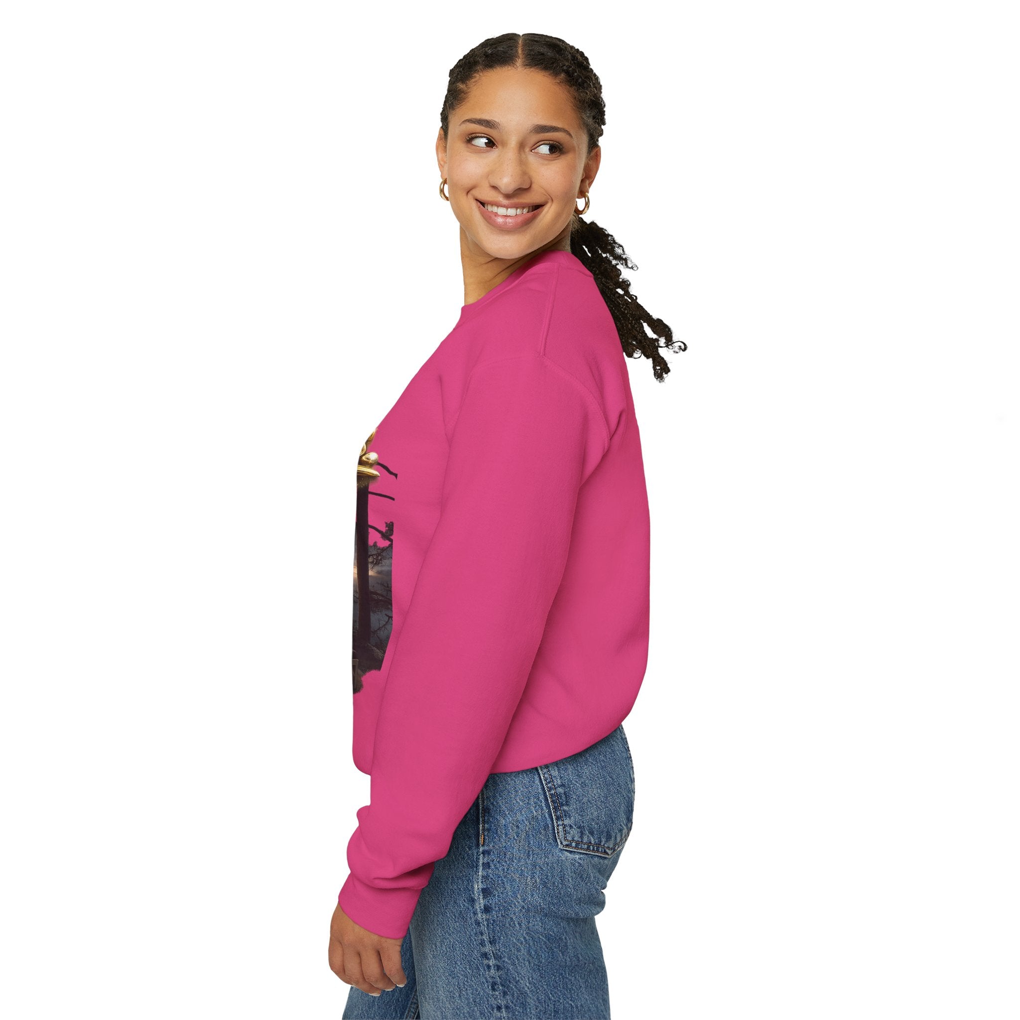 Happiness Pursuit Crewneck Sweatshirt — "Only the Pursuit is Guaranteed" Graphic Printify