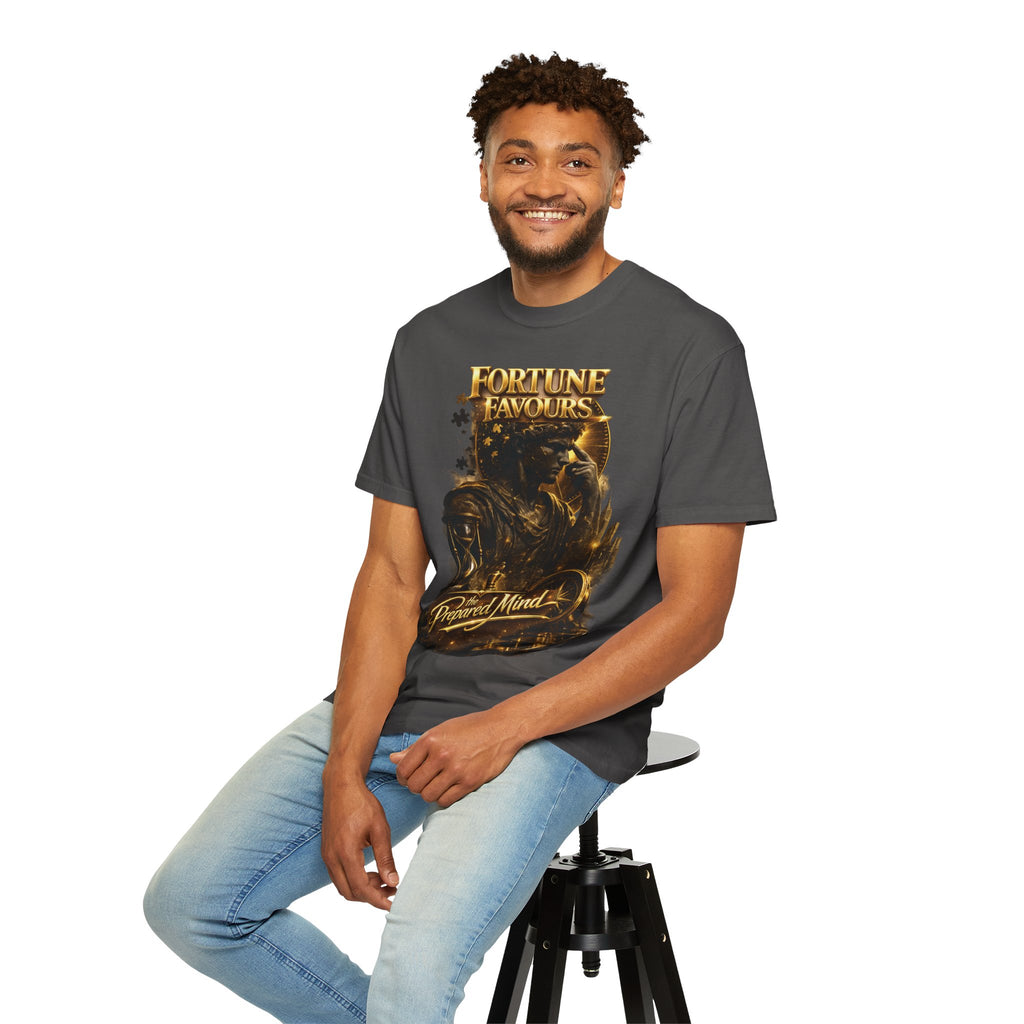 Fortune Favours Prepared Mind T-Shirt — Medieval Knight Graphic Tee Printify