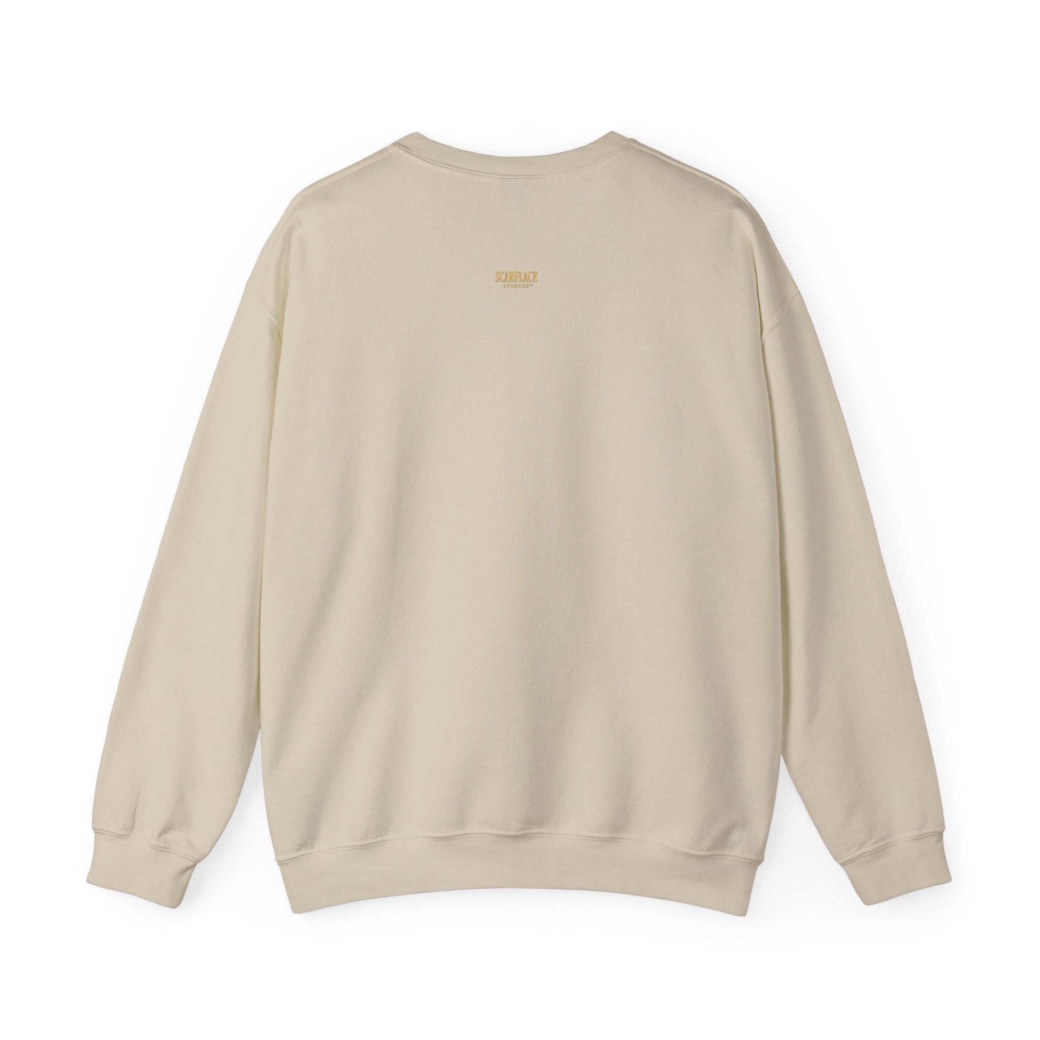 Crewneck Sweatshirt — 'Ok Mahn!' Gold Script Minimalist Streetwear Printify