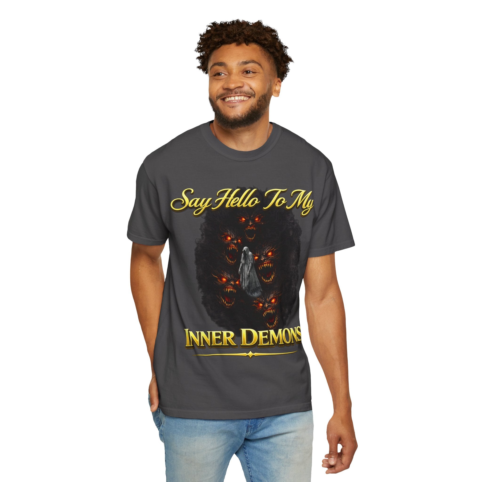 Inner Demons T-Shirt — "Say Hello To My Inner Demons" Graphic Tee Printify