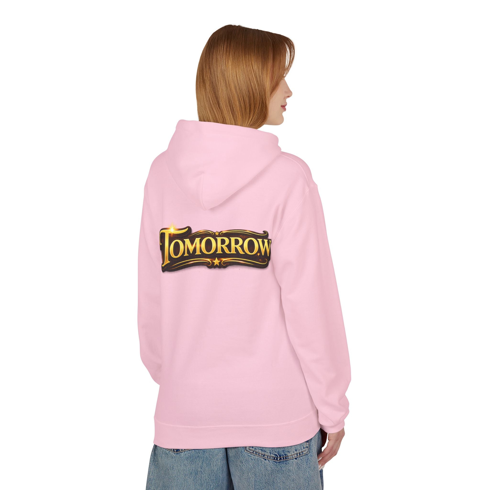 Tomorrow Hoodie — "What's Always Coming But Never Arrives?" Vintage Quote Hoodie Printify