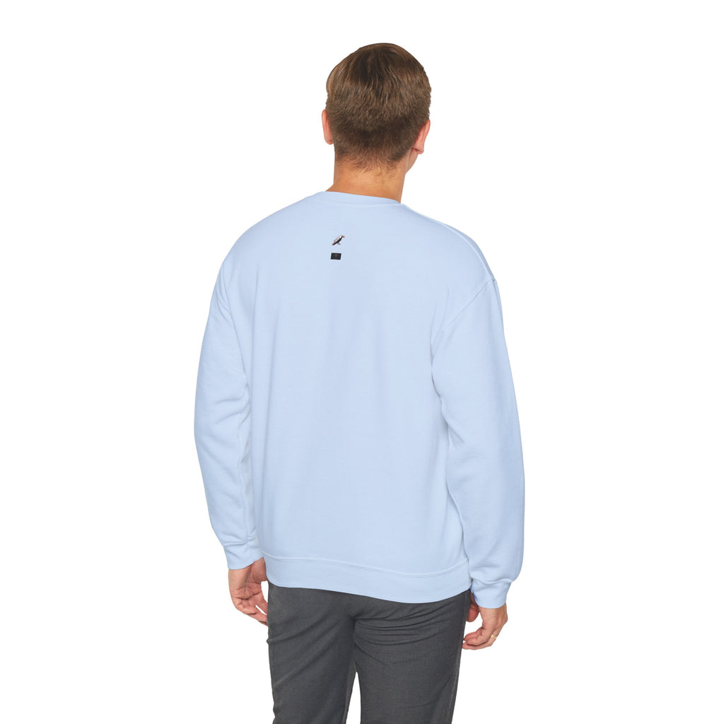 Crewneck Sweatshirt — Times Square Photo with Motivational Script “Nothing Out Here Helps You… That’s What Makes You Stronger” Printify