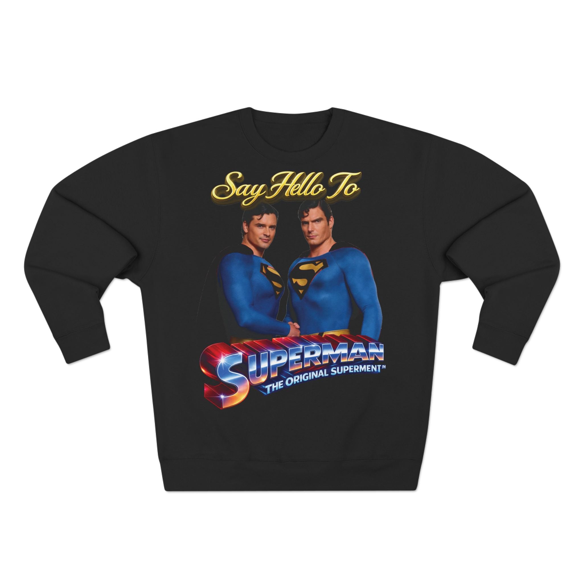 Superman Retro 'Say Hello To' Crewneck Sweatshirt Printify