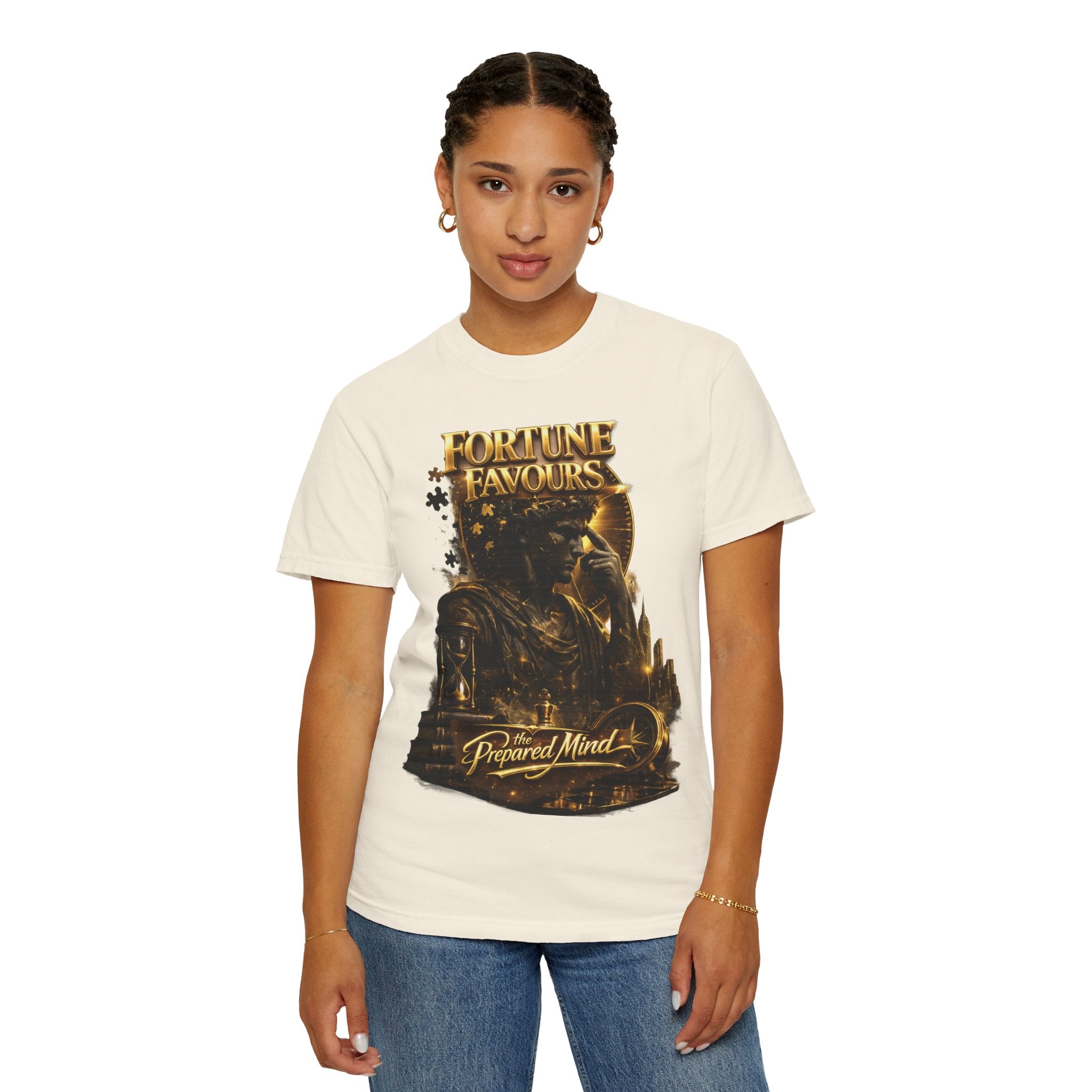 Fortune Favours Prepared Mind T-Shirt — Medieval Knight Graphic Tee Printify