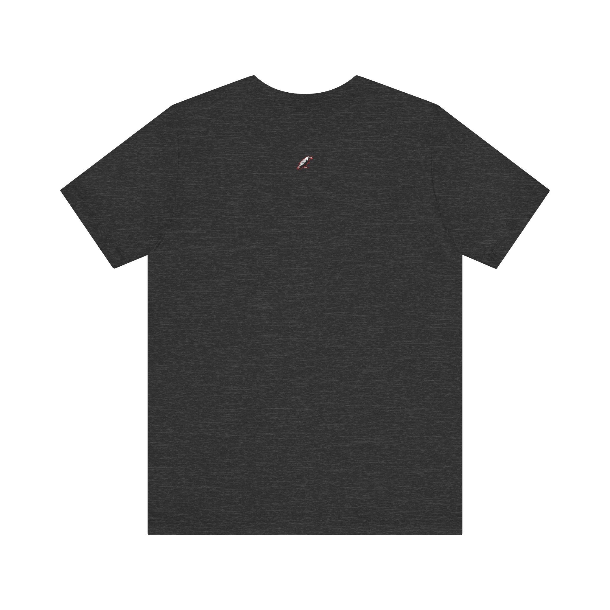 Horror Mask Split Face Tee — "Say Hello To Your Family and Friends" Graphic T-Shirt Printify