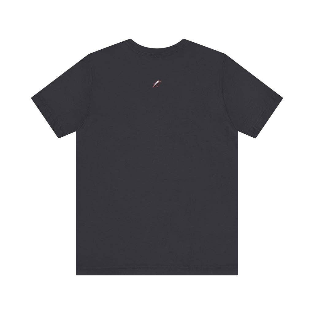 Horror Mask Split Face Tee — "Say Hello To Your Family and Friends" Graphic T-Shirt Printify