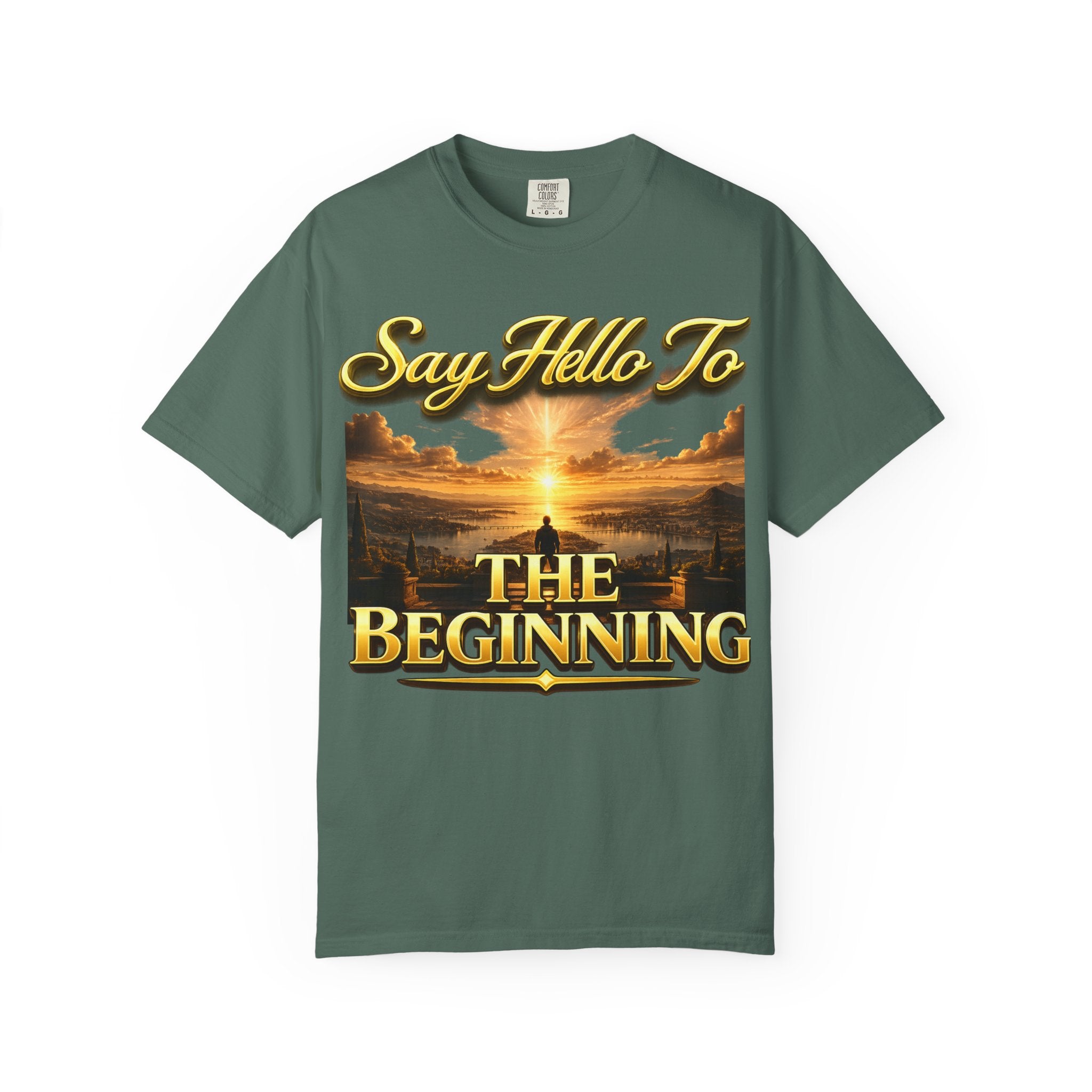 Inspirational 'Say Hello to The Beginning' Sunrise T-Shirt Printify