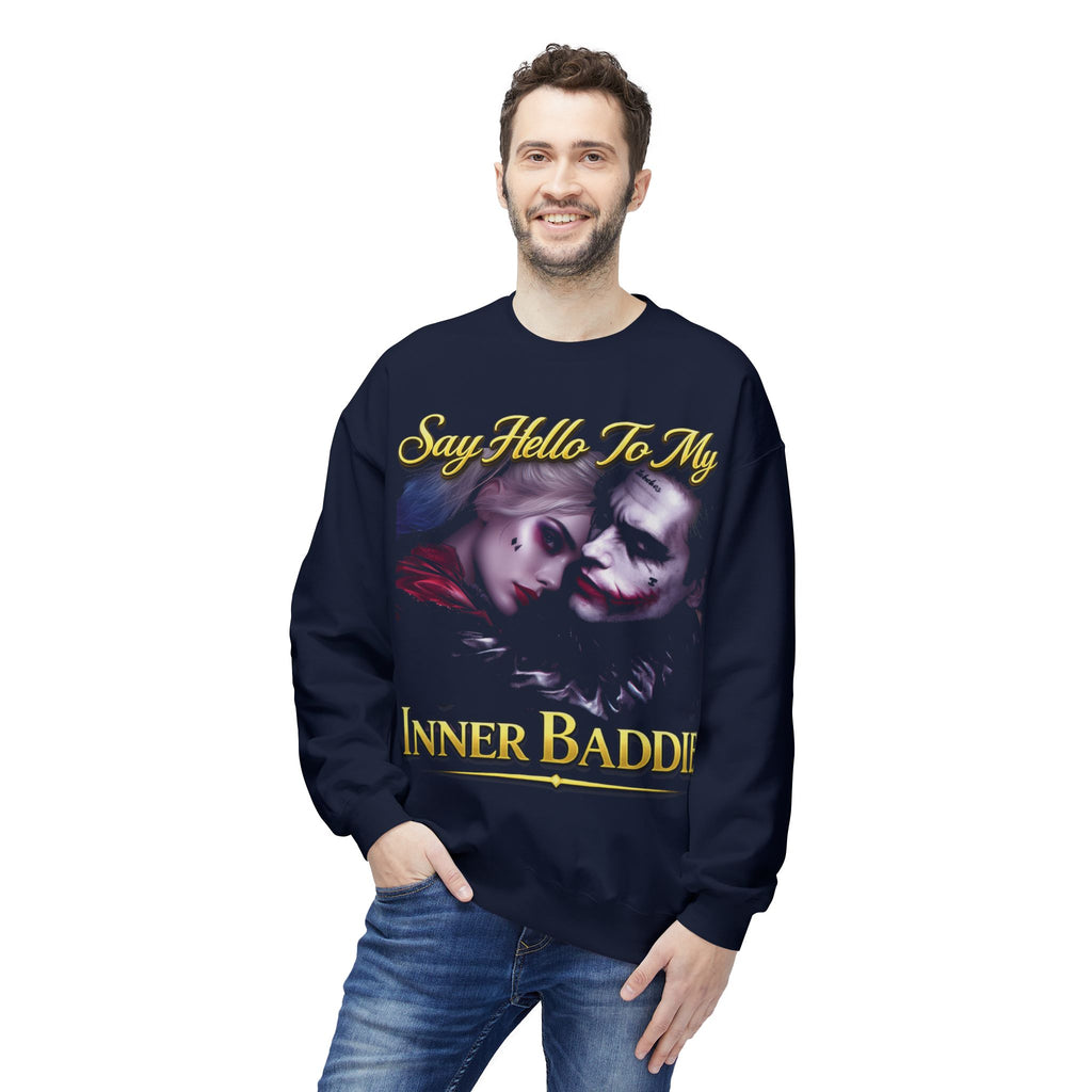 Inner Baddie Crewneck Sweatshirt - "Say Hello To" My Graphic Pullover Printify