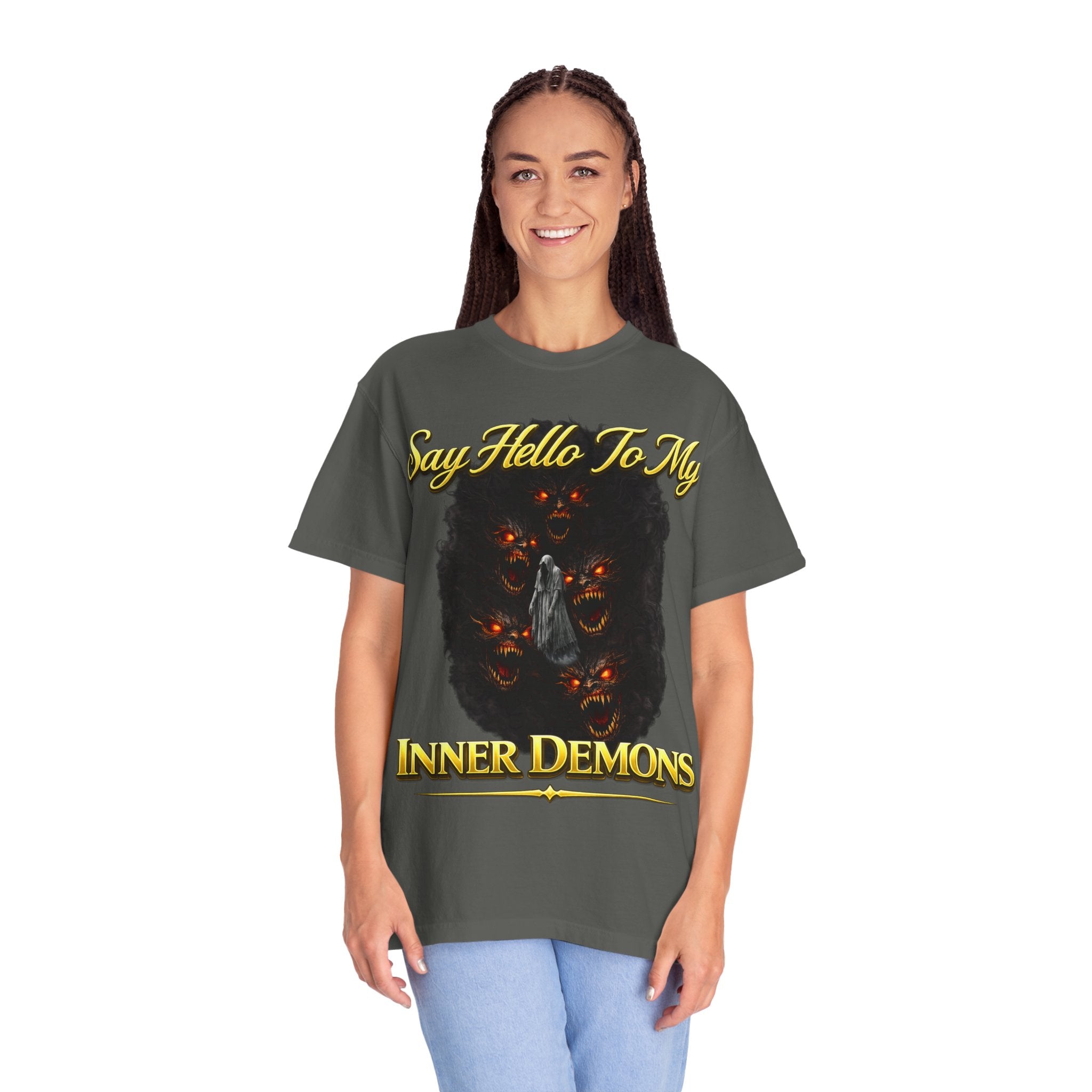 Inner Demons T-Shirt — "Say Hello To My Inner Demons" Graphic Tee Printify