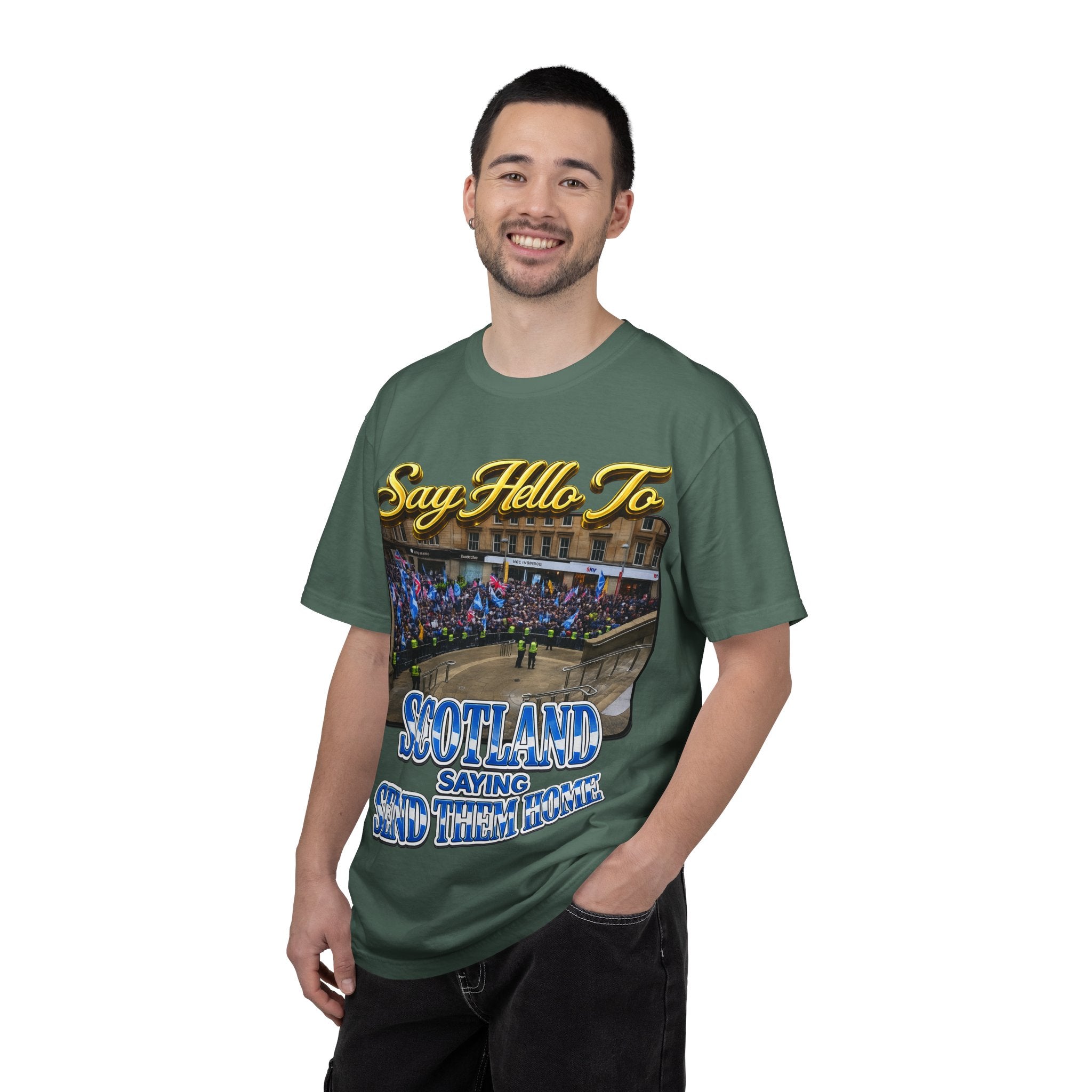 Say Hello To Scotland Saying Send Them Home T-Shirt Printify