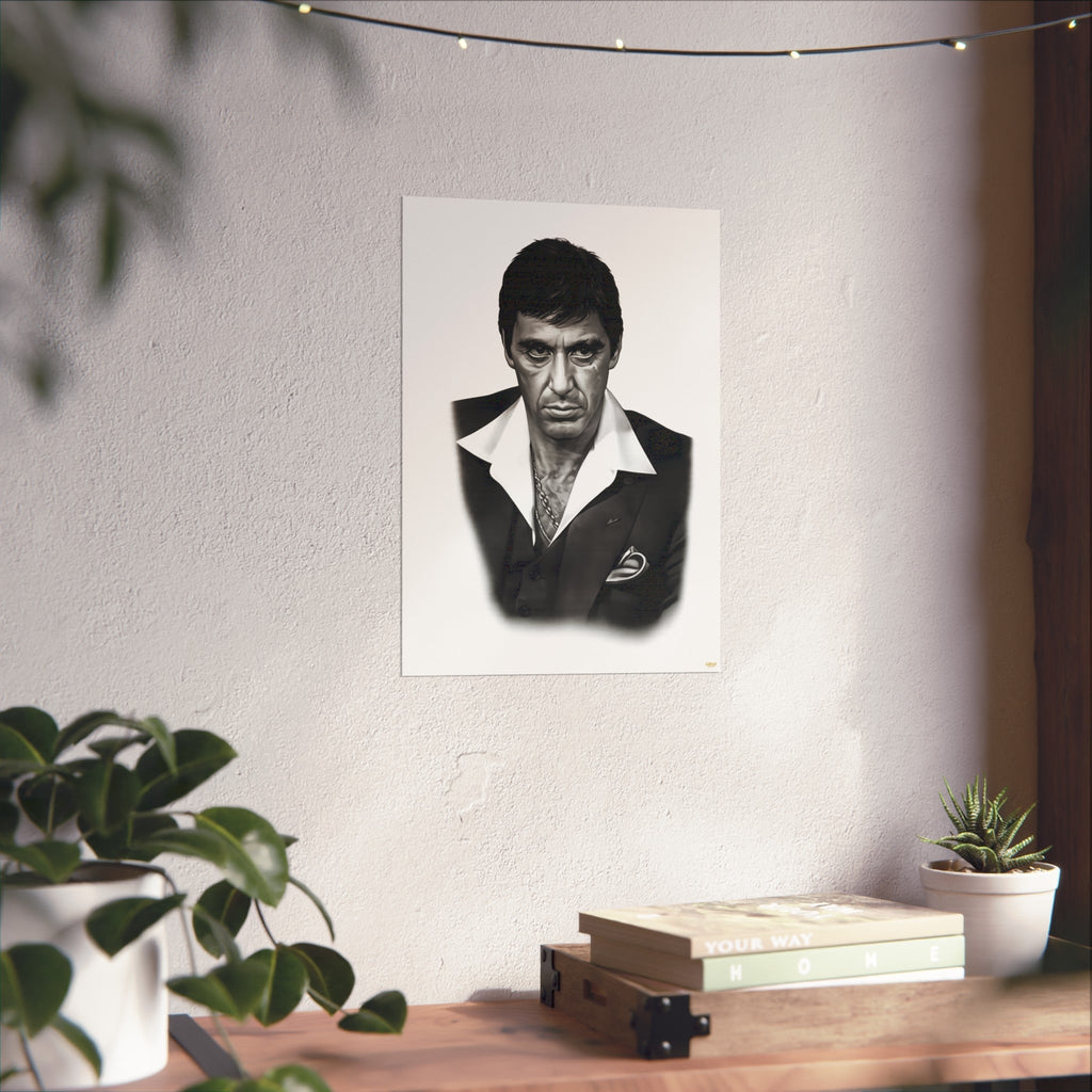 Vintage Noir Portrait Poster — Black & White Fine Art Wall Print Printify