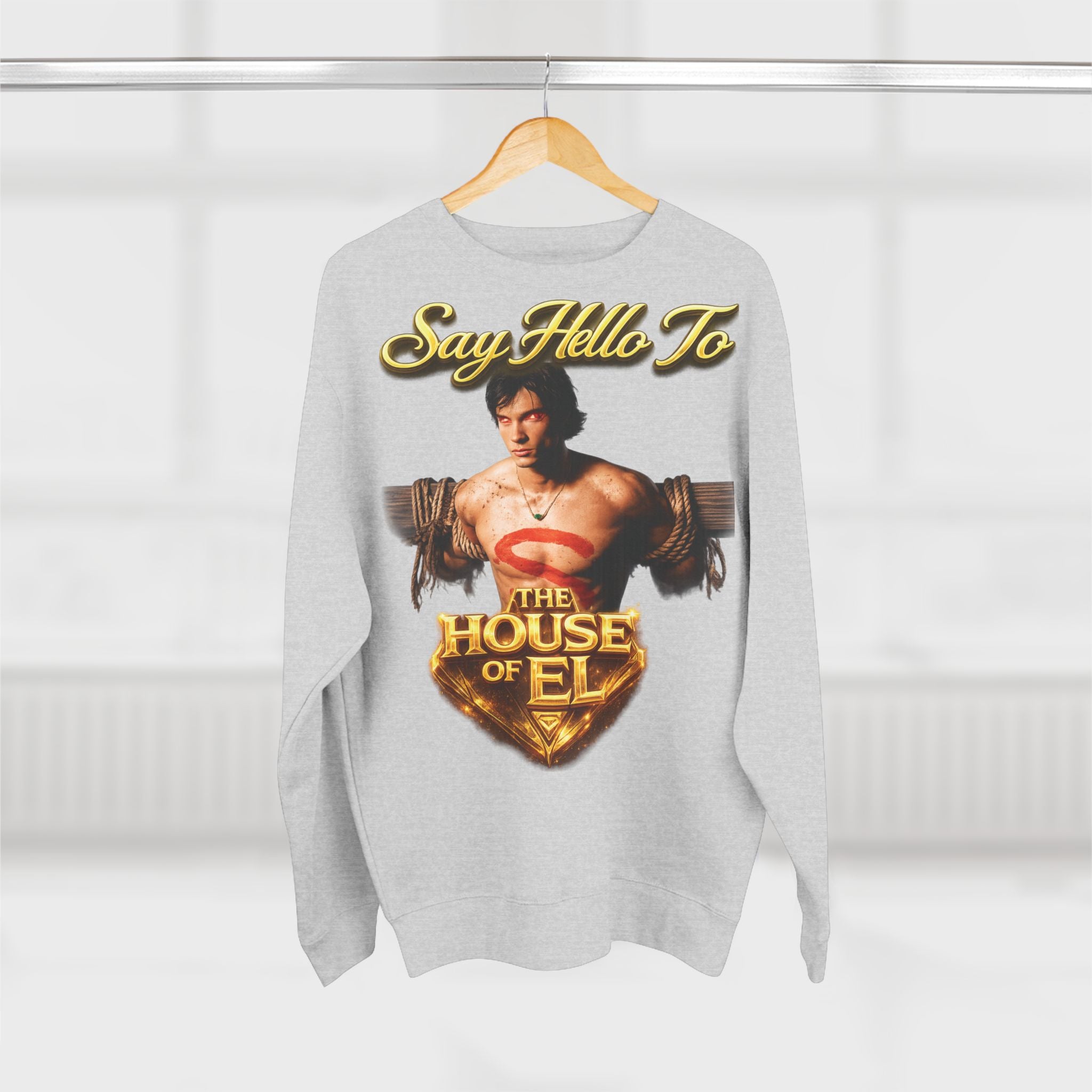 Say Hello To The House of El Sweatshirt – Retro Superman Inspired Crewneck Printify
