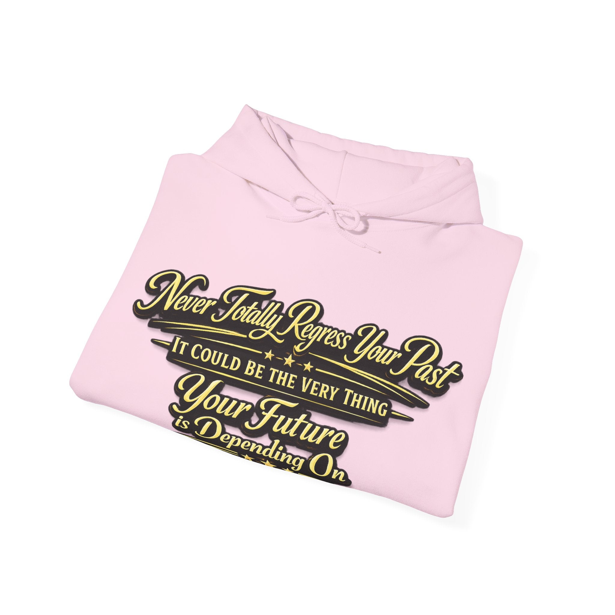 Inspirational Hoodie – “Never Letting Regret Your Past” Motivational City Night Sweatshirt Printify