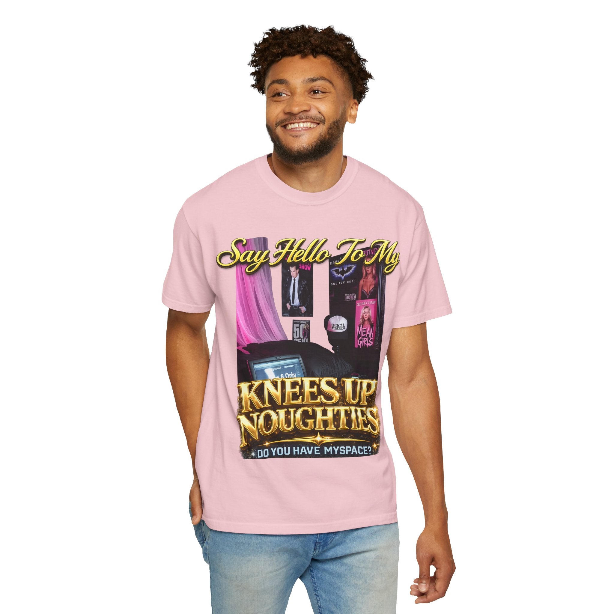 Knees Up Noughties Graphic T-Shirt — Retro MySpace Pop Culture Tee Printify