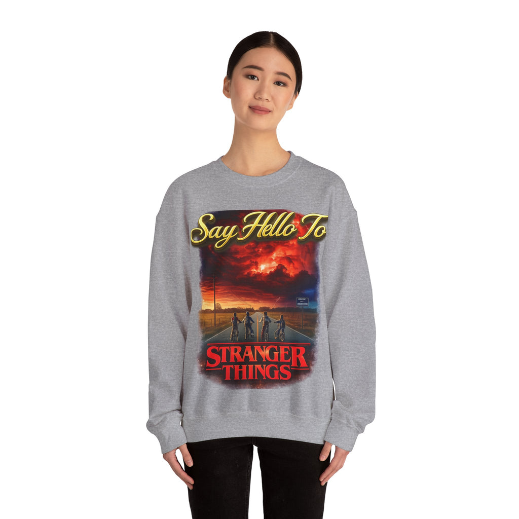 Stranger Things "Say Hello To" Crewneck Sweatshirt Printify