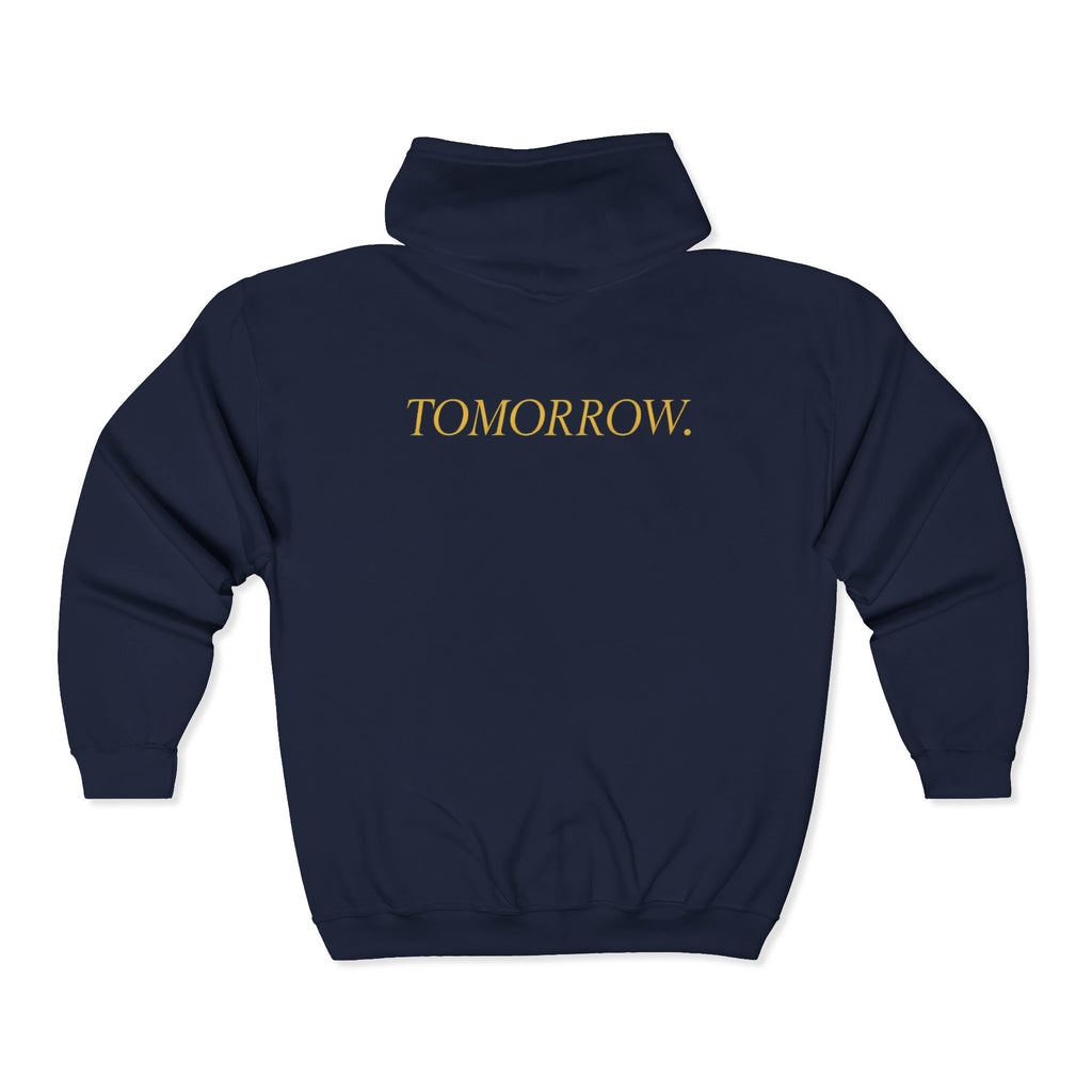 SCARFLACE Zip Hoodie - What's Always Coming But Never Arrives? Tomorrow - Philosophy Hoodie