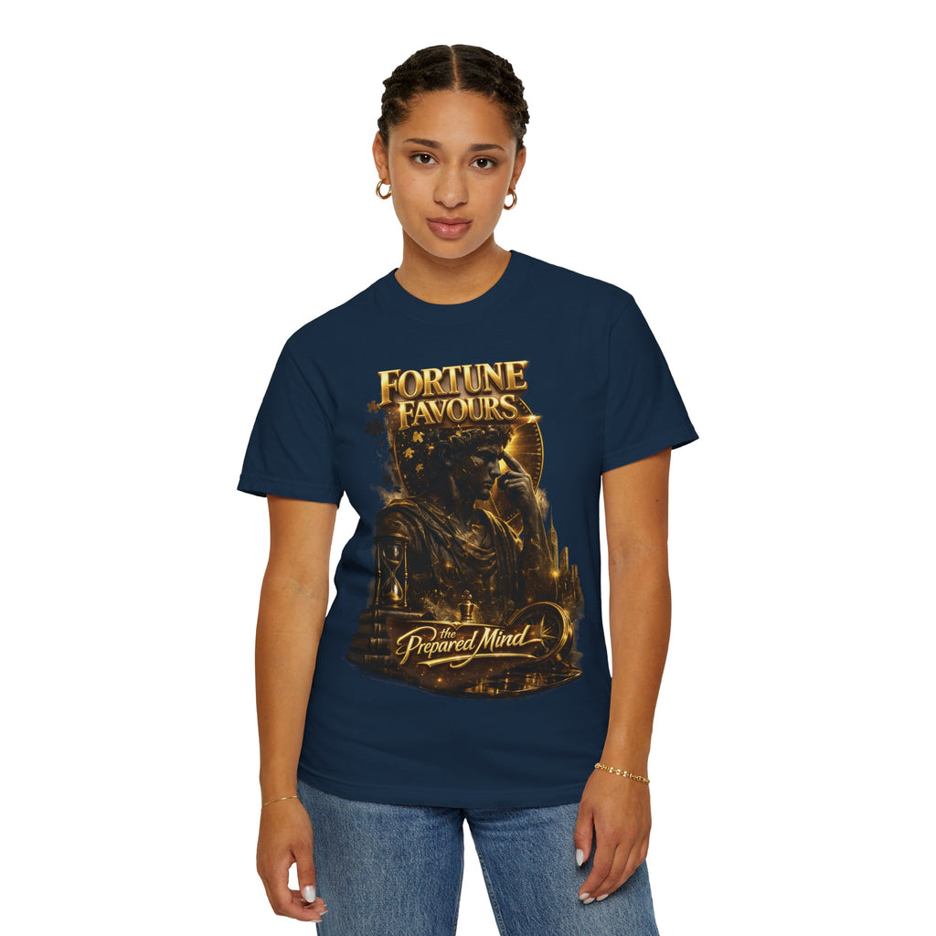 Fortune Favours Prepared Mind T-Shirt — Medieval Knight Graphic Tee Printify
