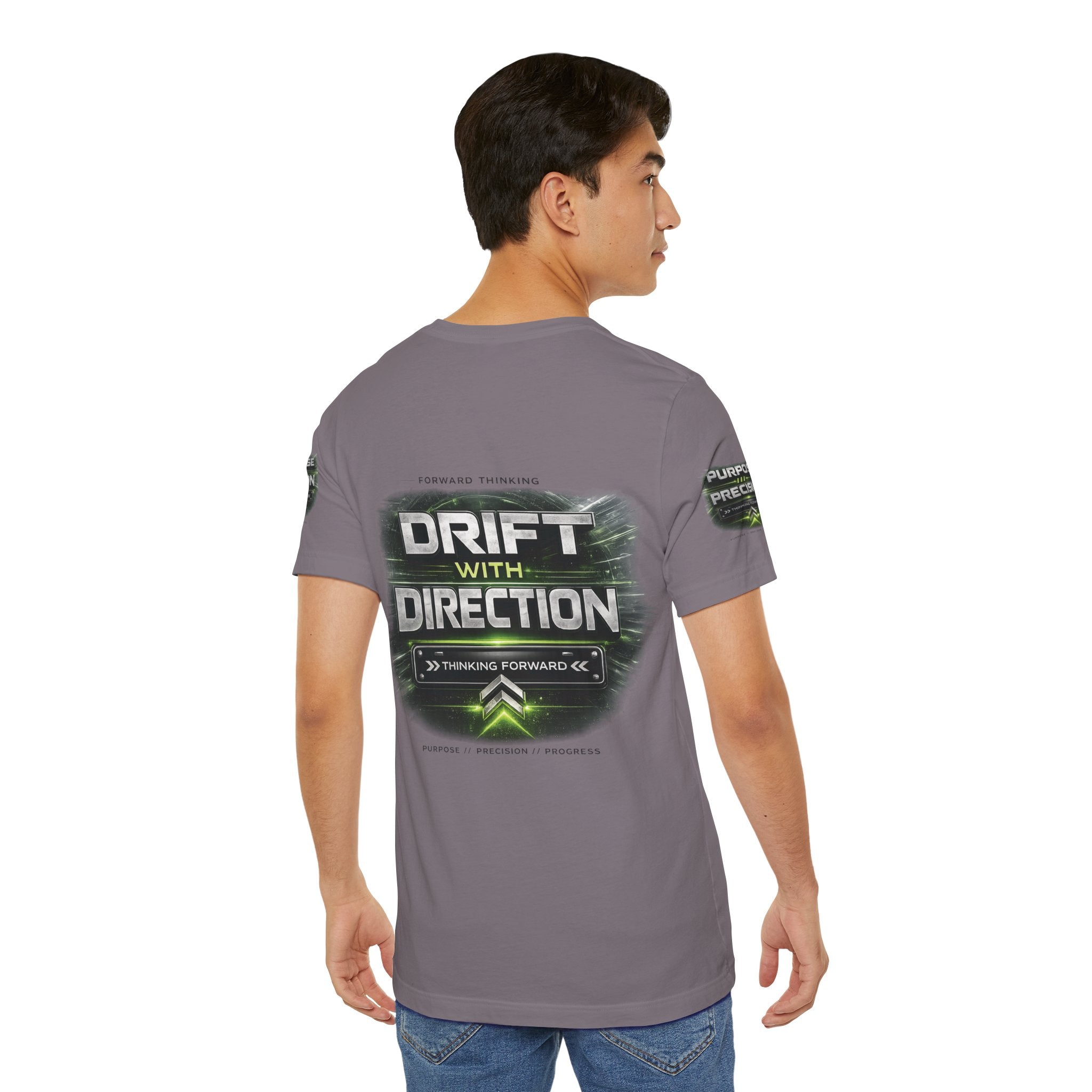 Drift With Direction Graphic Tee — 'Drift with Purpose / Thinking Forward' Racing T-Shirt Printify