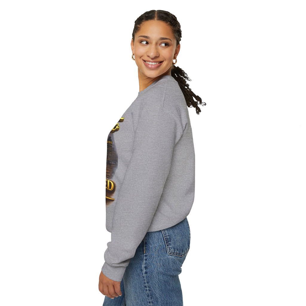 Crewneck Sweatshirt - "Say Hello to That Undesired Fork in the Road" Inspirational Road Trip Design Printify