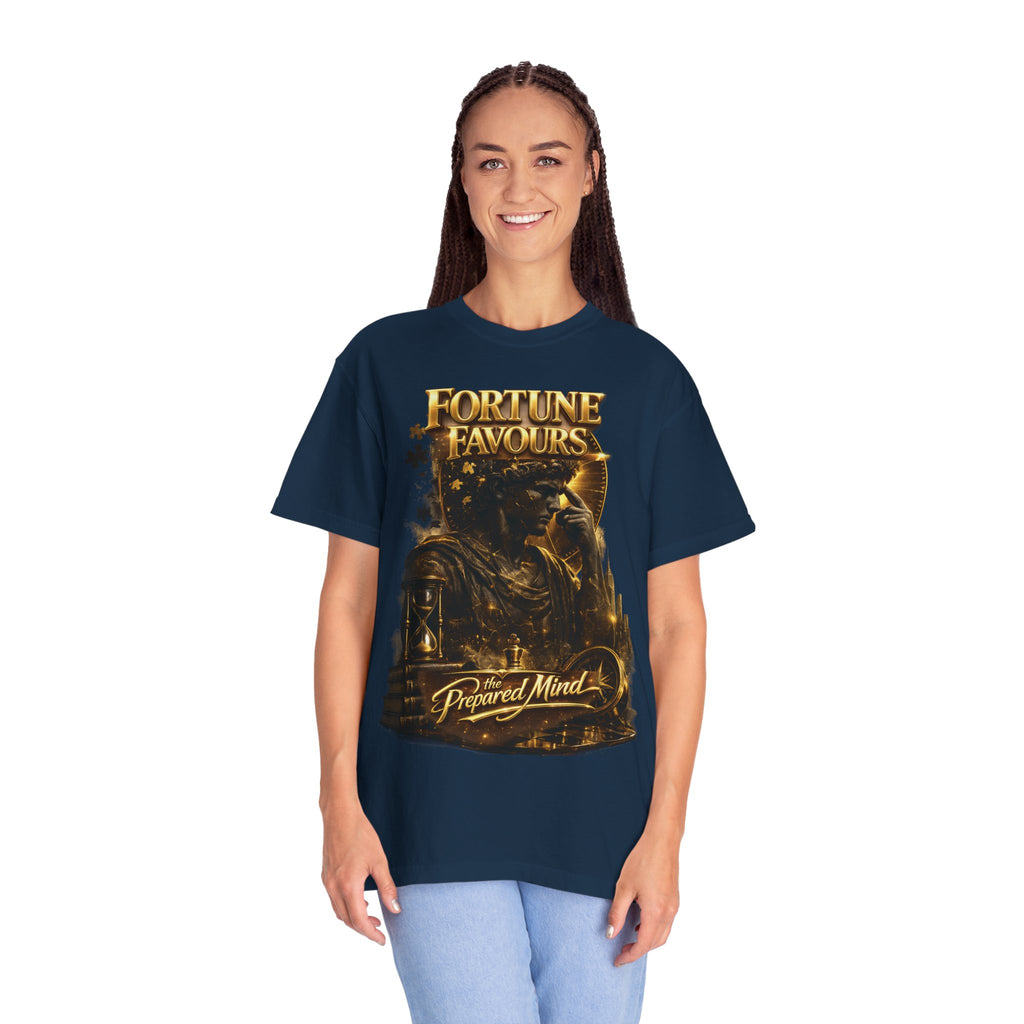 Fortune Favours Prepared Mind T-Shirt — Medieval Knight Graphic Tee Printify