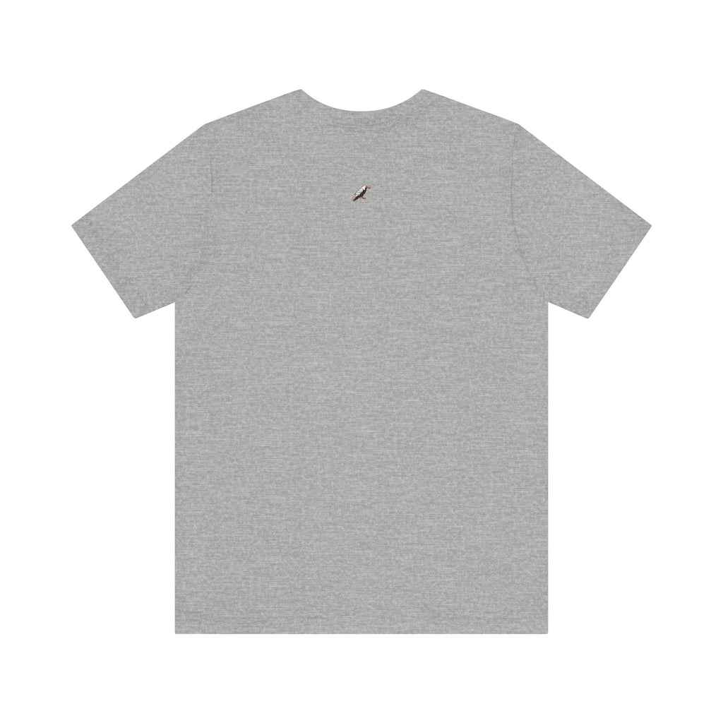 Horror Mask Split Face Tee — "Say Hello To Your Family and Friends" Graphic T-Shirt Printify