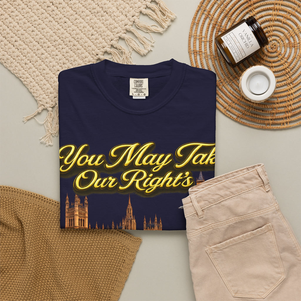 T-Shirt — "You May Take Our Rights But You'll Never Take Our Children" London Parliament Graphic Printify