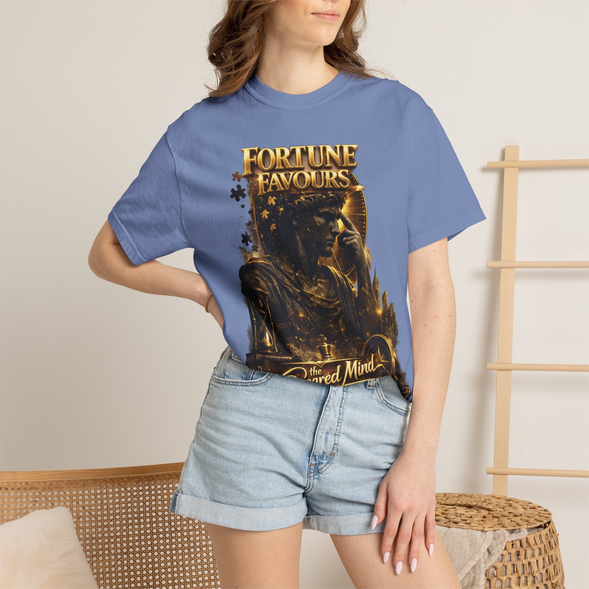 Fortune Favours Prepared Mind T-Shirt — Medieval Knight Graphic Tee Printify