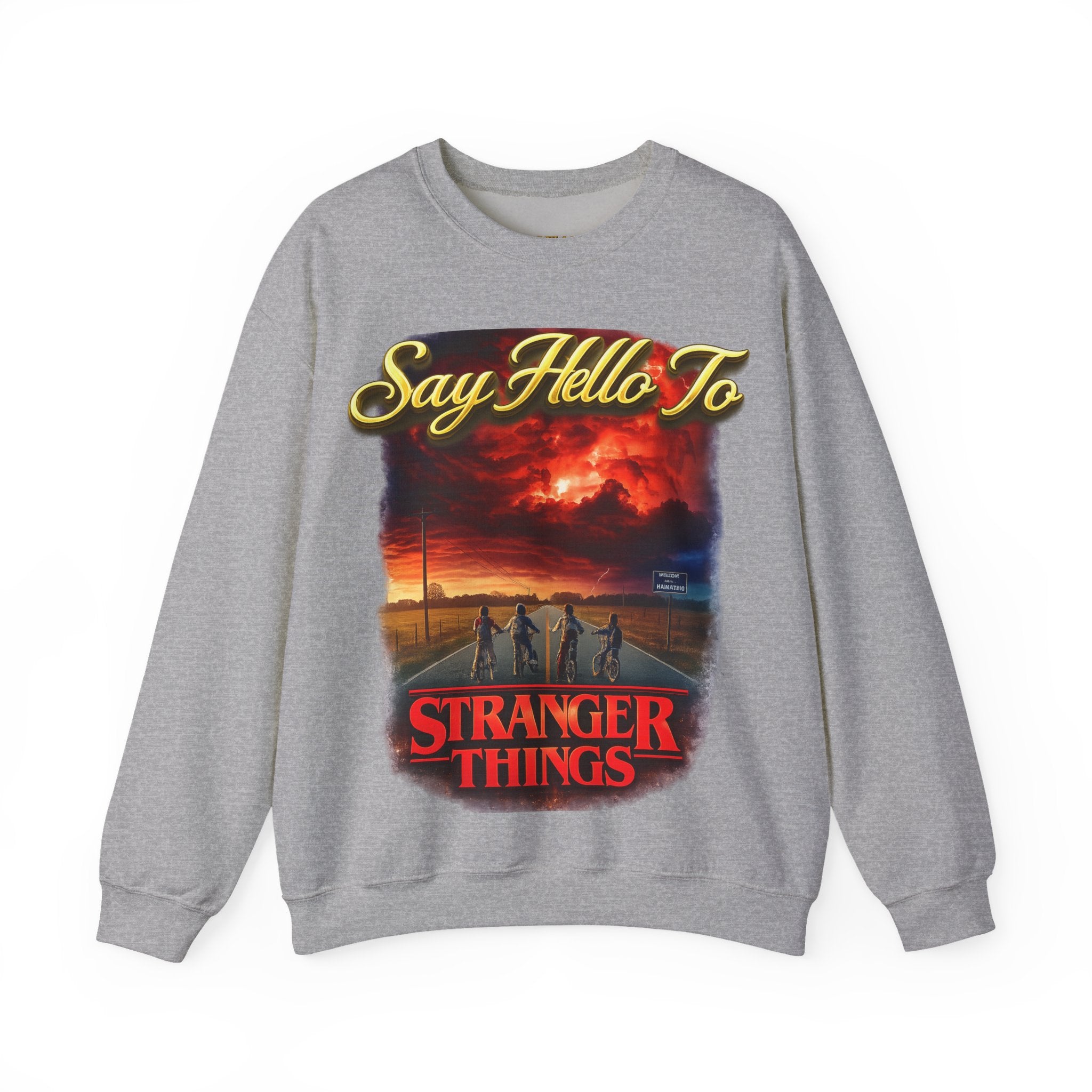 Stranger Things "Say Hello To" Crewneck Sweatshirt Printify