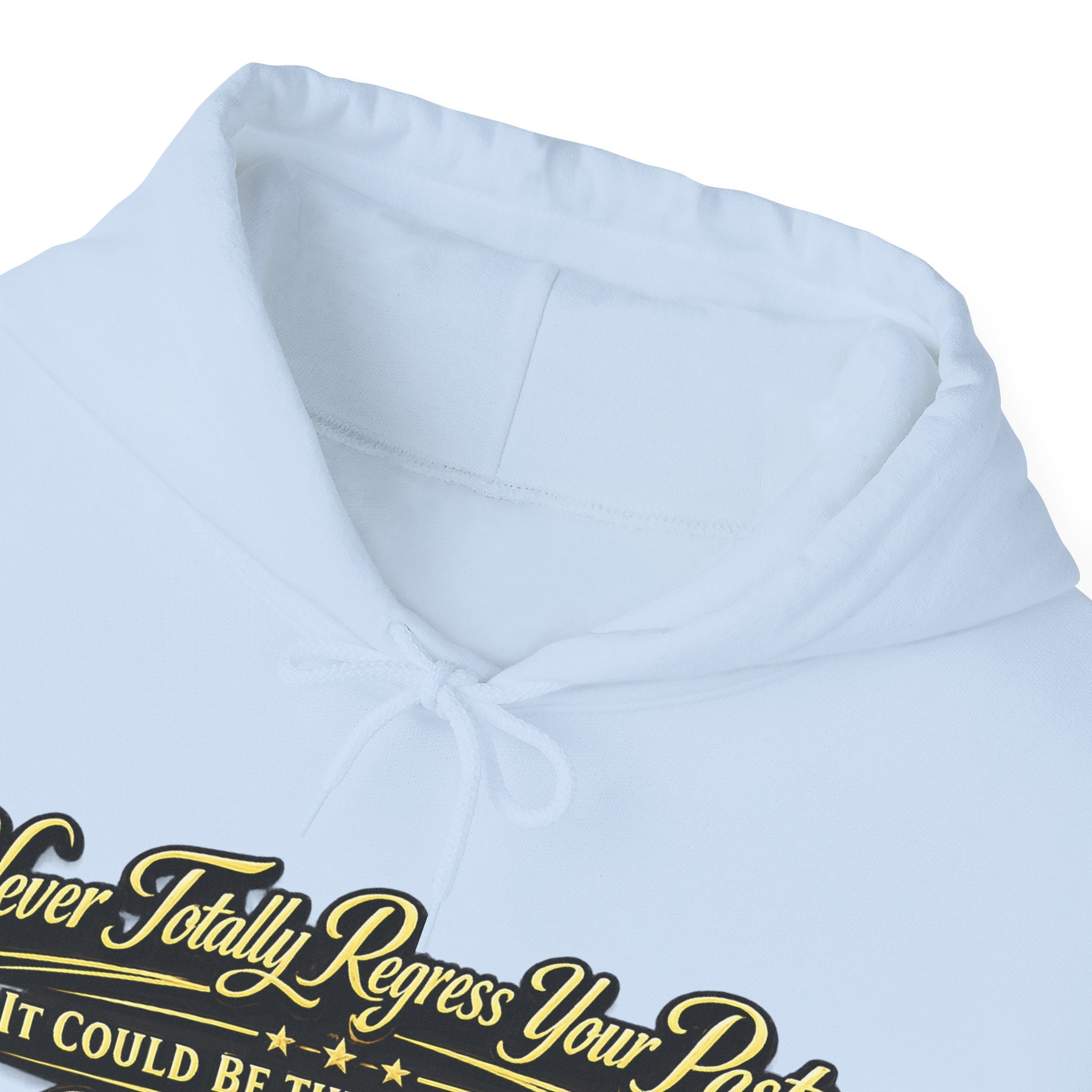 Inspirational Hoodie – “Never Letting Regret Your Past” Motivational City Night Sweatshirt Printify