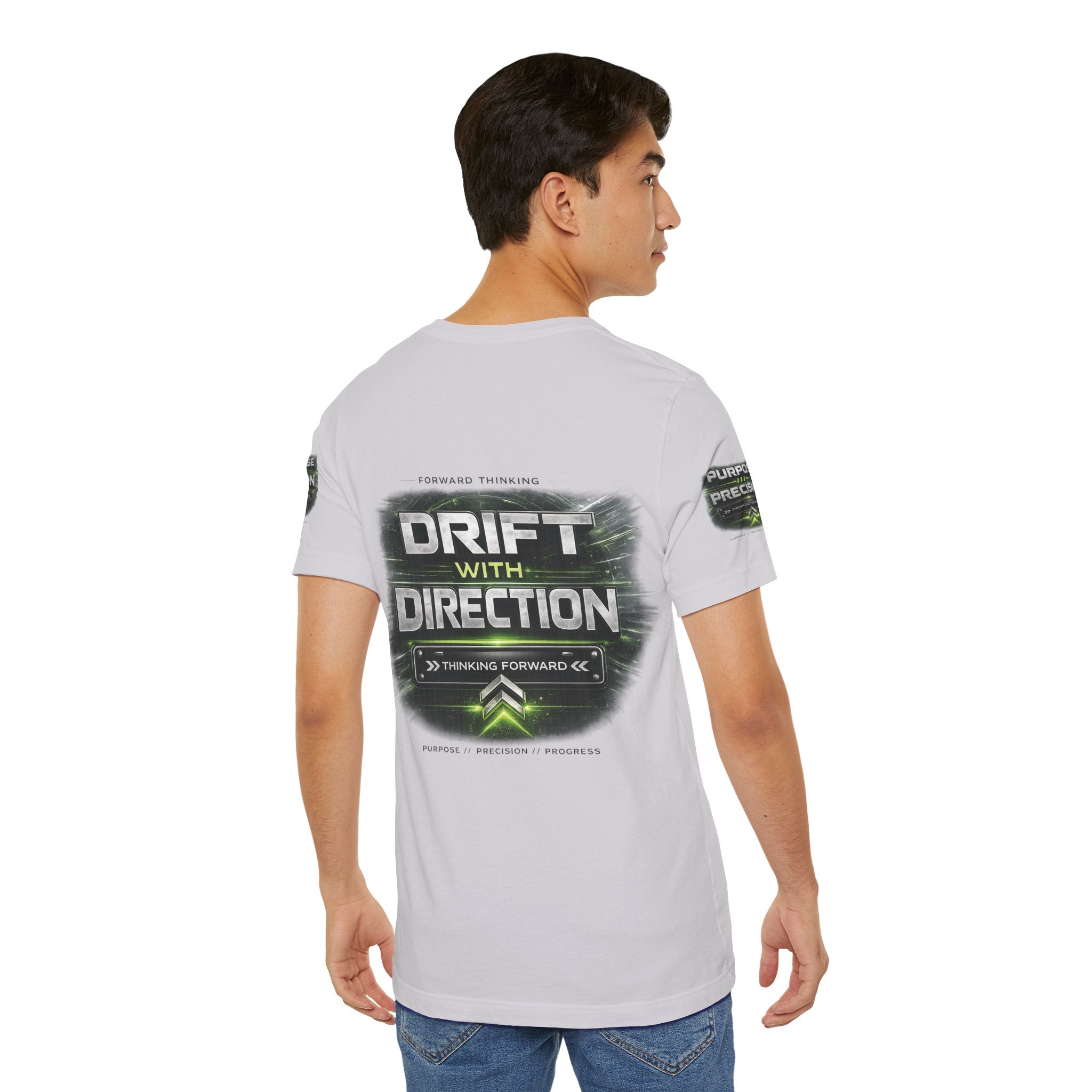 Drift With Direction Graphic Tee — 'Drift with Purpose / Thinking Forward' Racing T-Shirt Printify