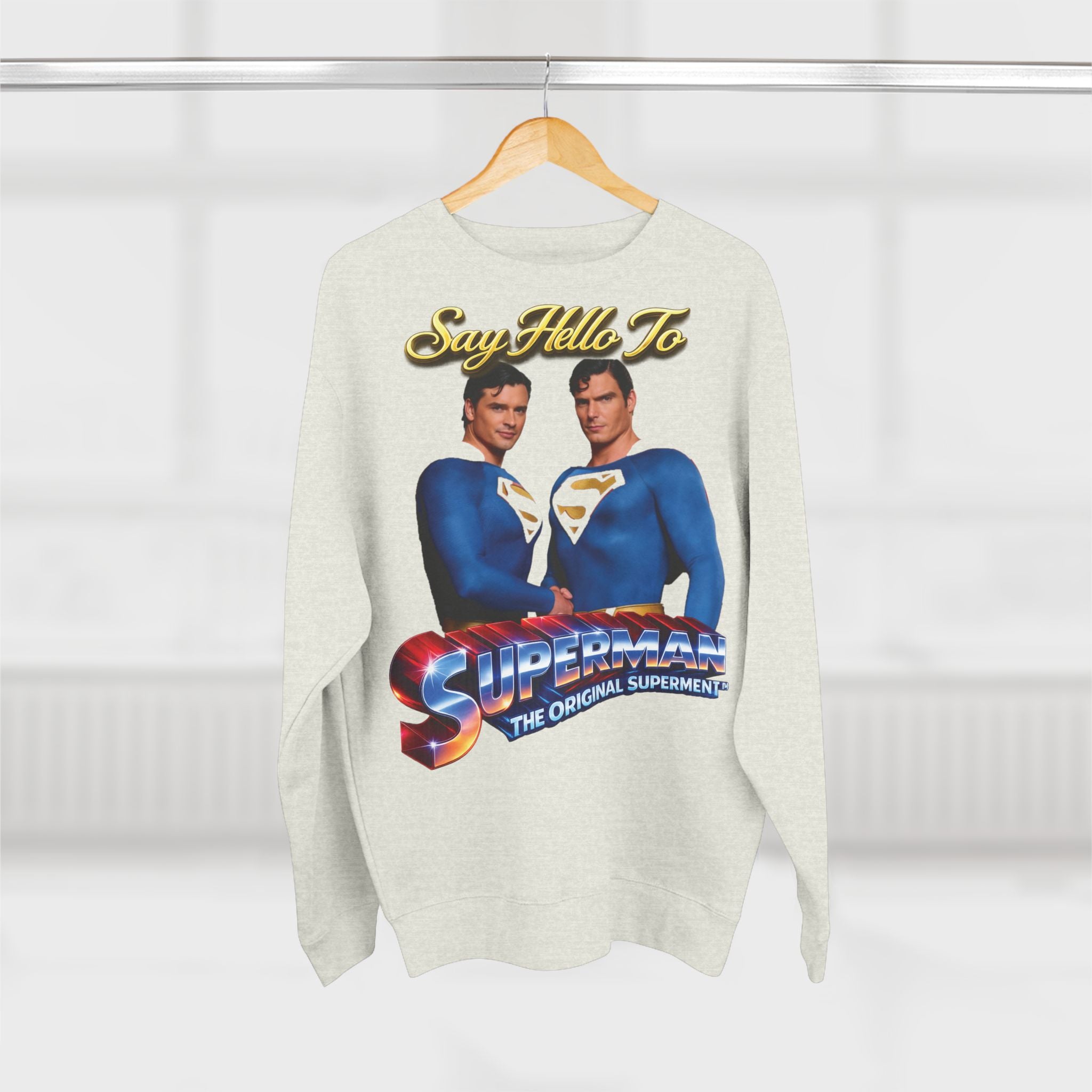 Superman Retro 'Say Hello To' Crewneck Sweatshirt Printify