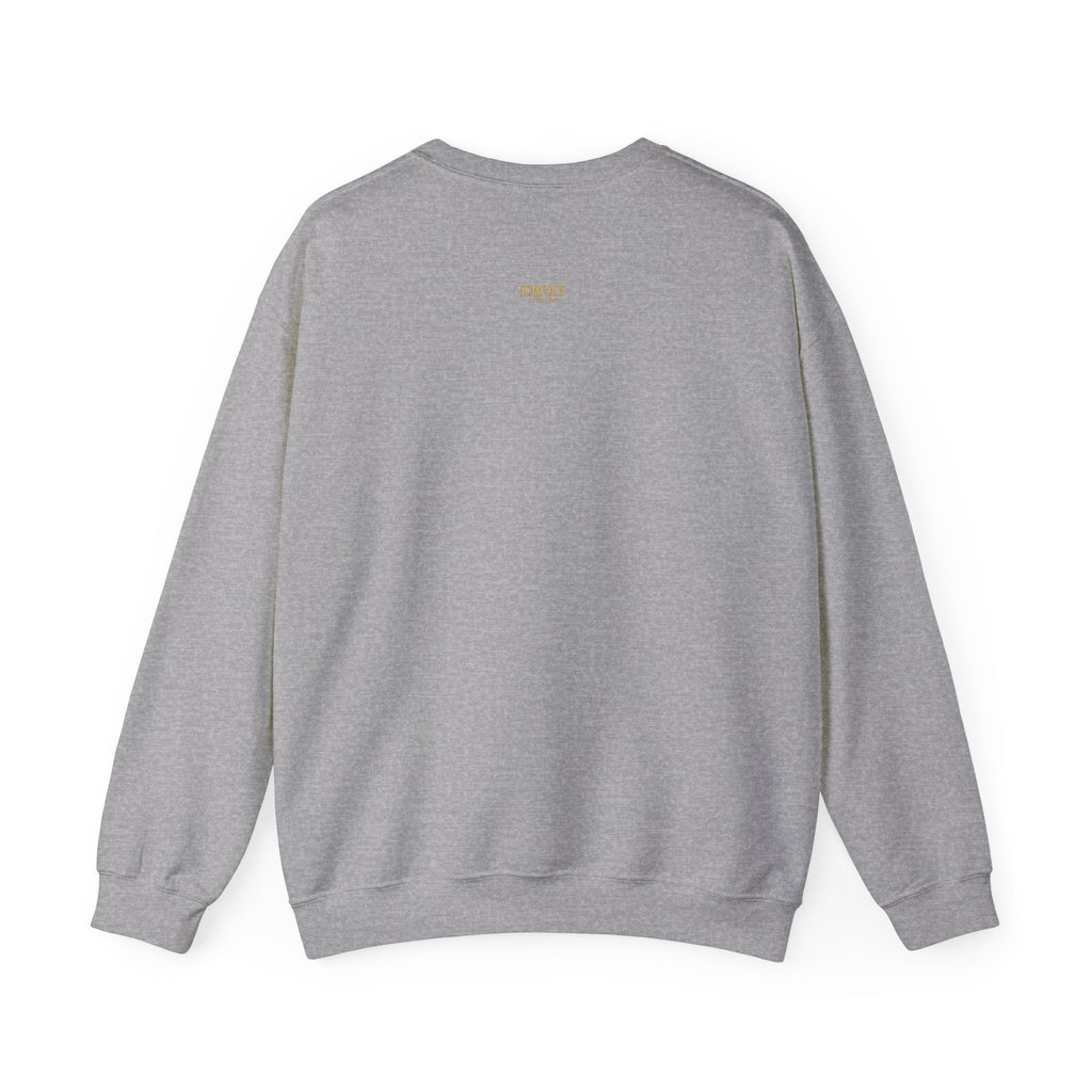 Crewneck Sweatshirt — 'Ok Mahn!' Gold Script Minimalist Streetwear Printify