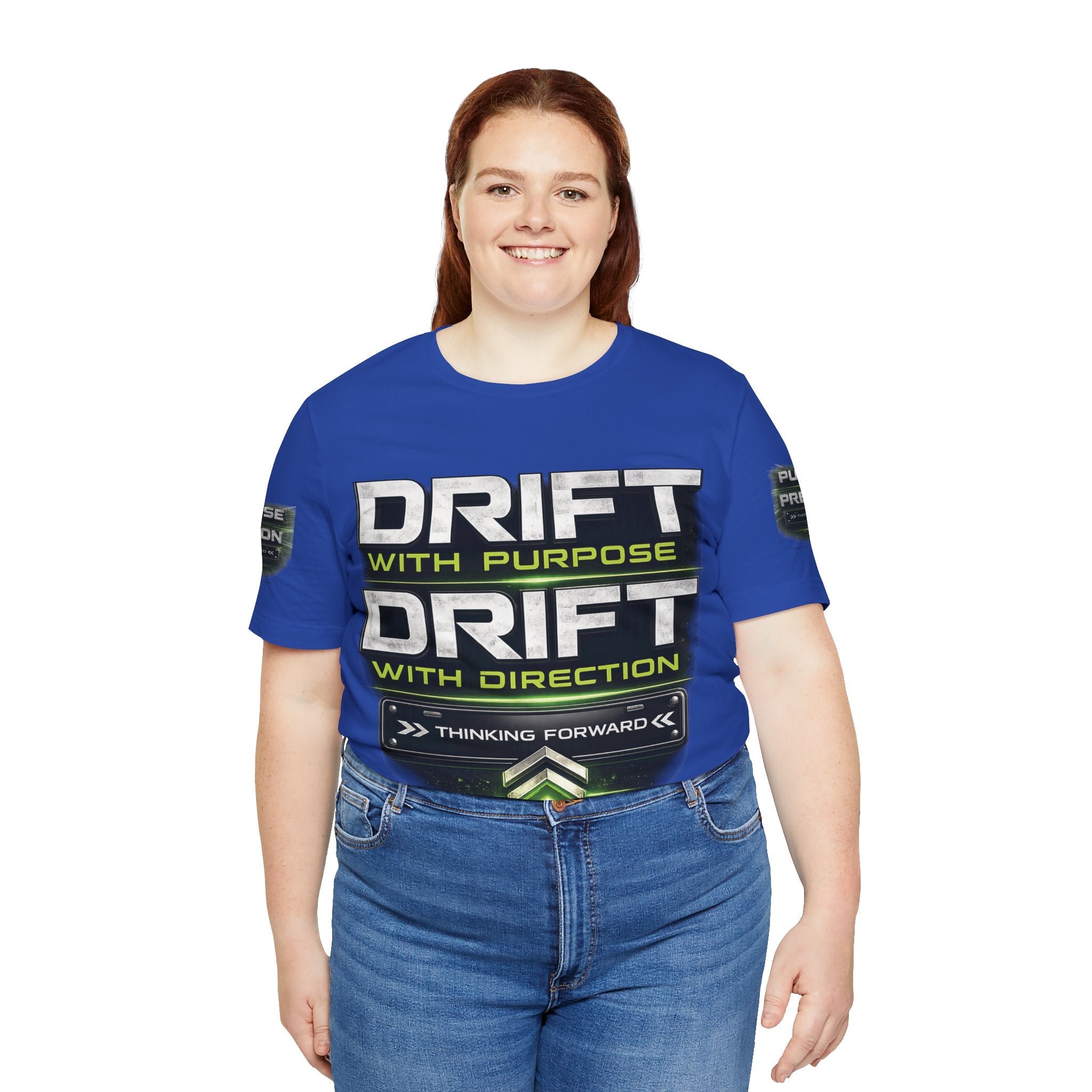 Drift With Direction Graphic Tee — 'Drift with Purpose / Thinking Forward' Racing T-Shirt Printify