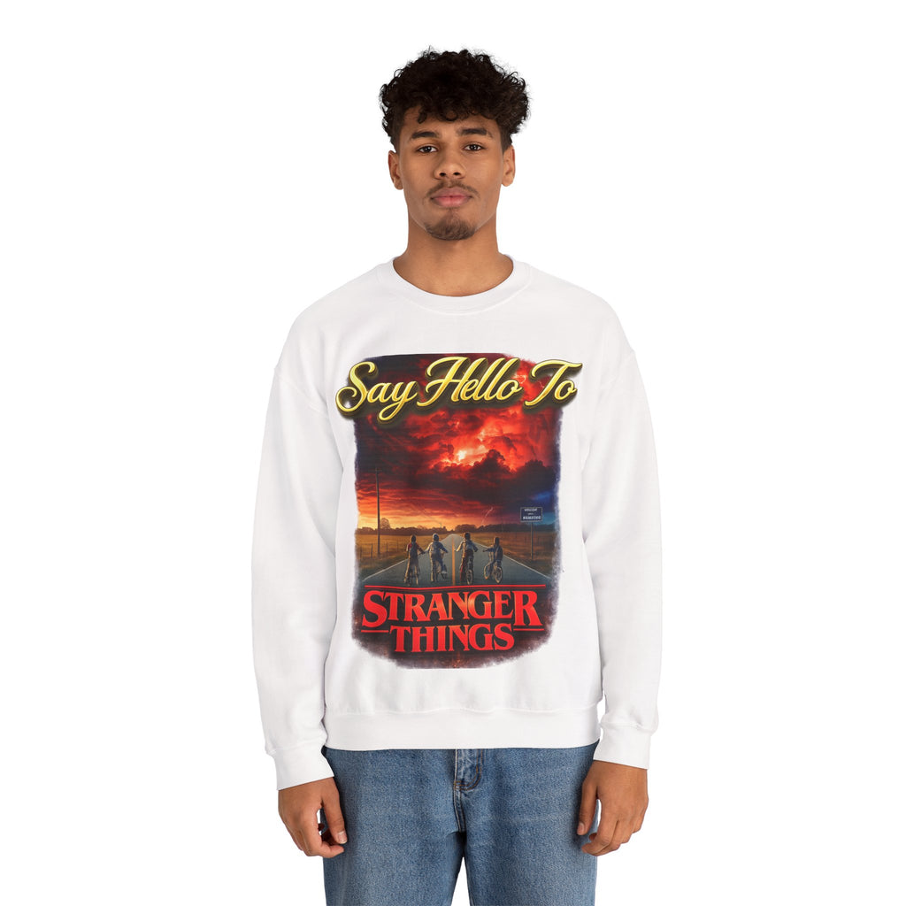 Stranger Things "Say Hello To" Crewneck Sweatshirt Printify