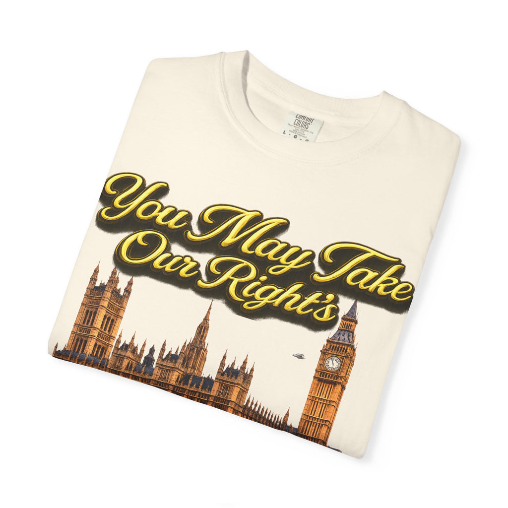 T-Shirt — "You May Take Our Rights But You'll Never Take Our Children" London Parliament Graphic Printify