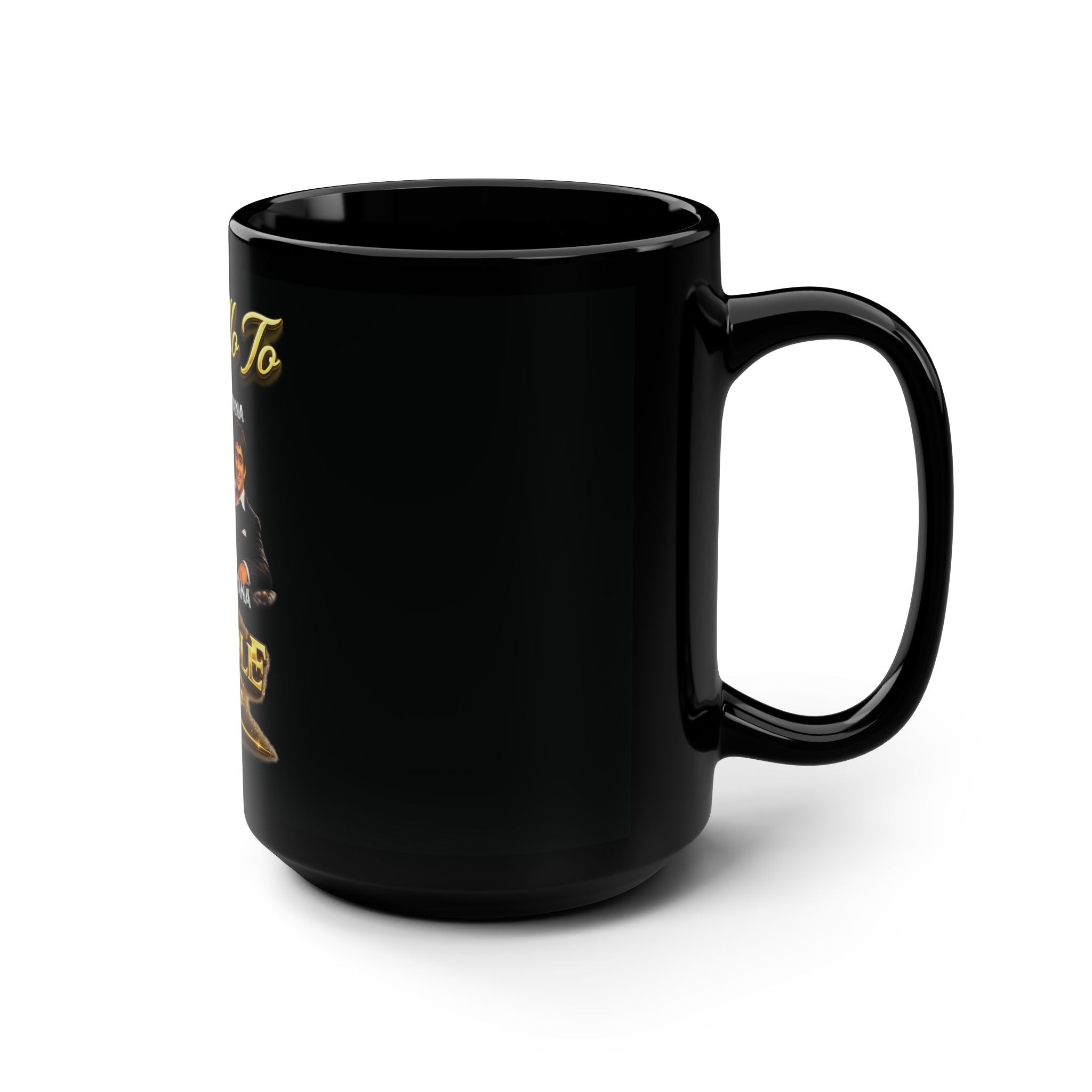 Scarface Parody Black Coffee Mug - "Say Hello to My Middle Leg" 15oz Printify