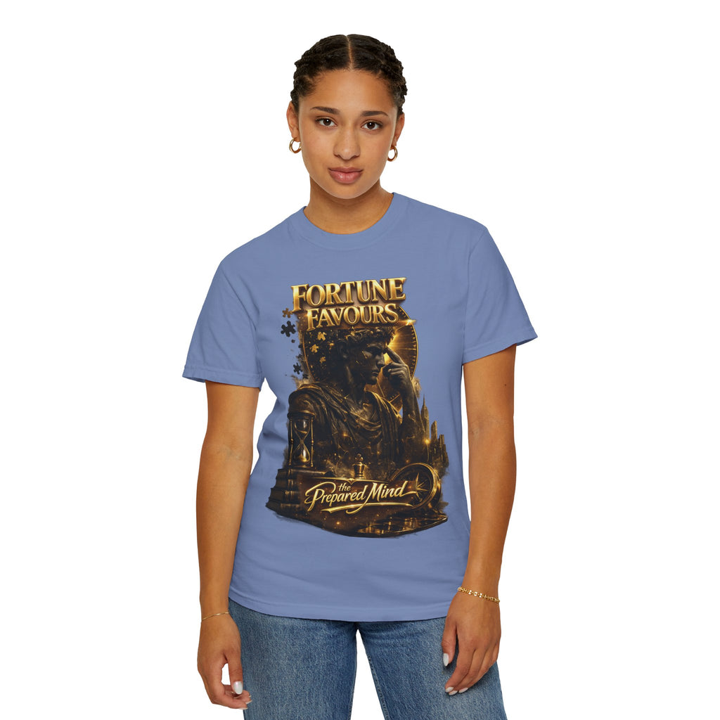 Fortune Favours Prepared Mind T-Shirt — Medieval Knight Graphic Tee Printify