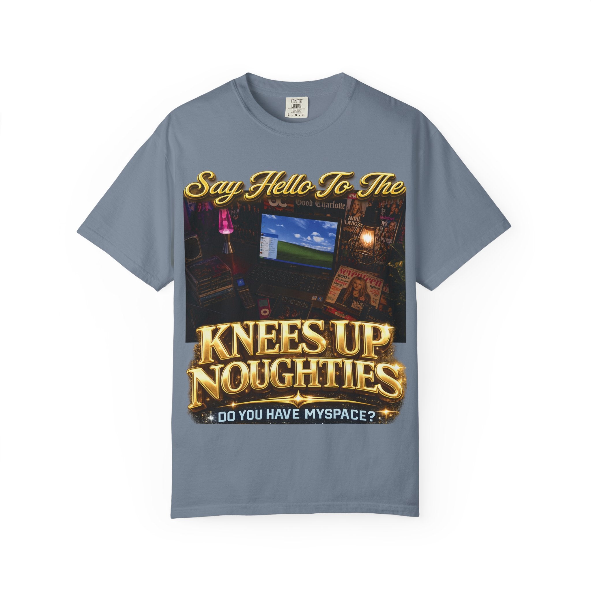 Knees Up Noughties Graphic T-Shirt — Retro MySpace Throwback Tee Printify