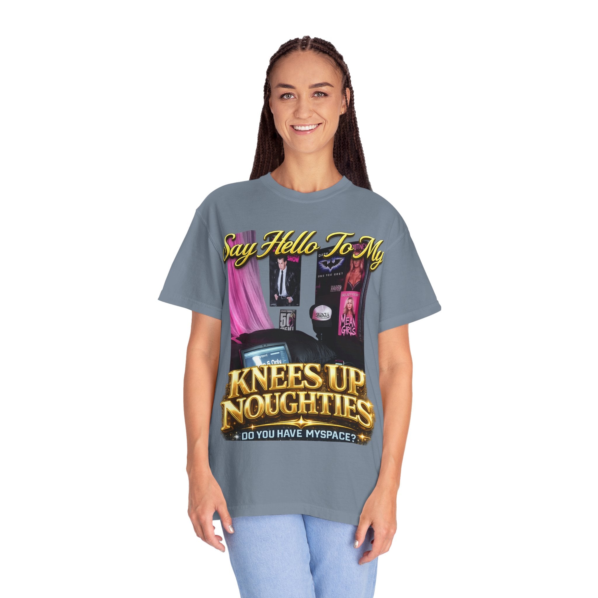 Knees Up Noughties Graphic T-Shirt — Retro MySpace Pop Culture Tee Printify