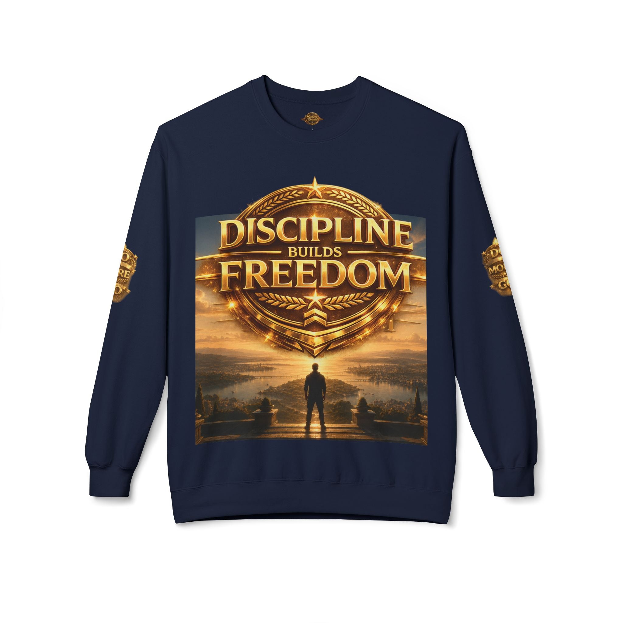 Discipline Builds Freedom Crewneck Sweatshirt – Motivational Fitness & Success Pullover Printify