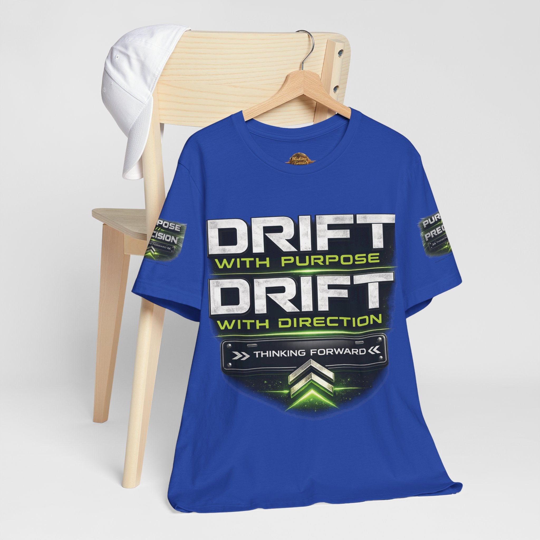 Drift With Direction Graphic Tee — 'Drift with Purpose / Thinking Forward' Racing T-Shirt Printify
