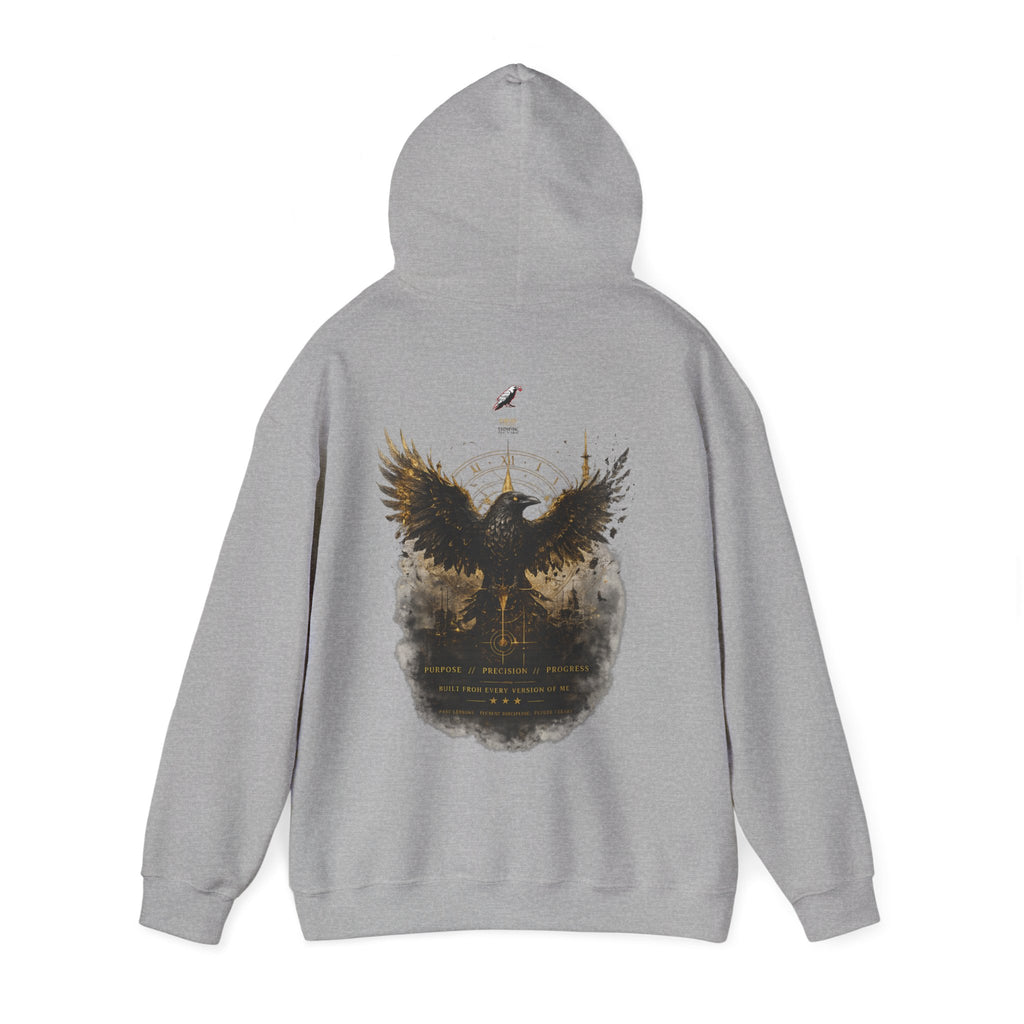 Inspirational Hoodie – “Never Letting Regret Your Past” Motivational City Night Sweatshirt Printify